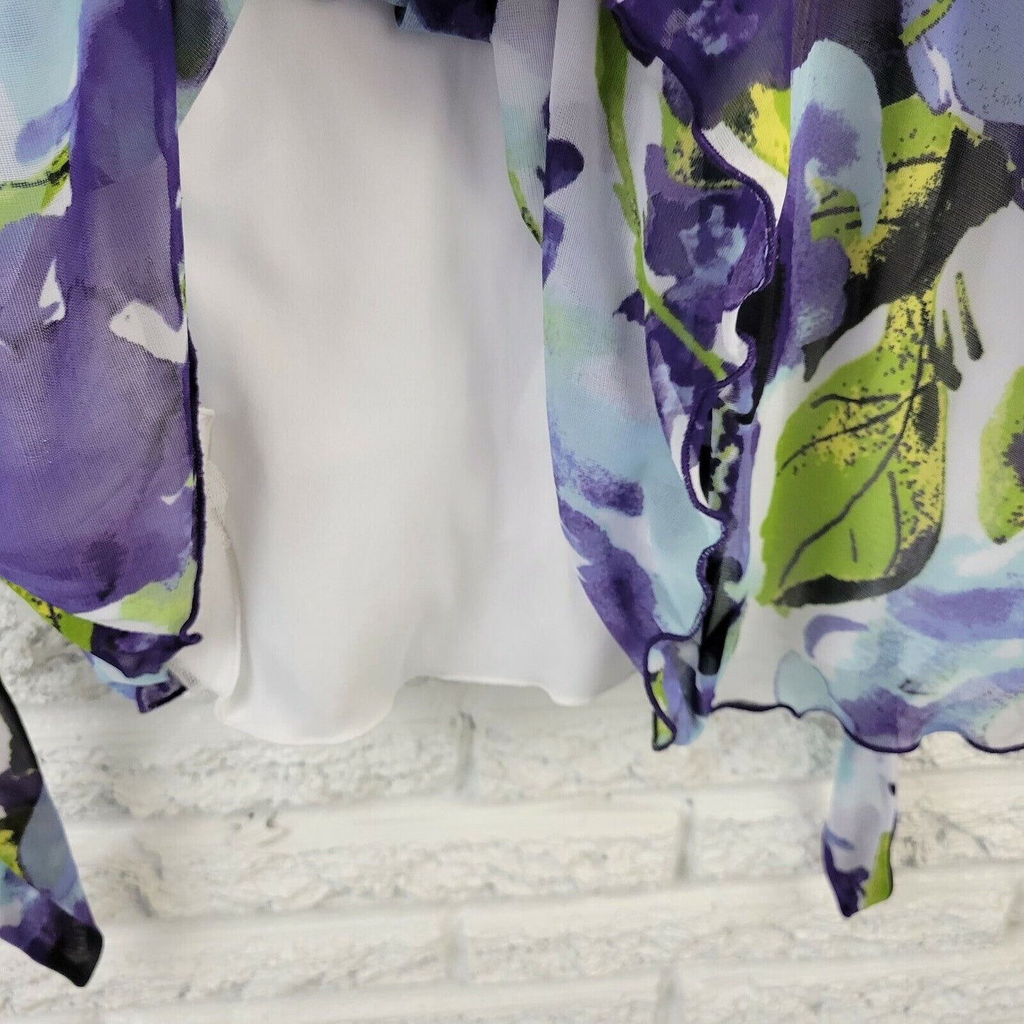 IZ Byer Womens Dress XL Mini Purple Floral Spaghetti Strap Lined Slip Party Mesh