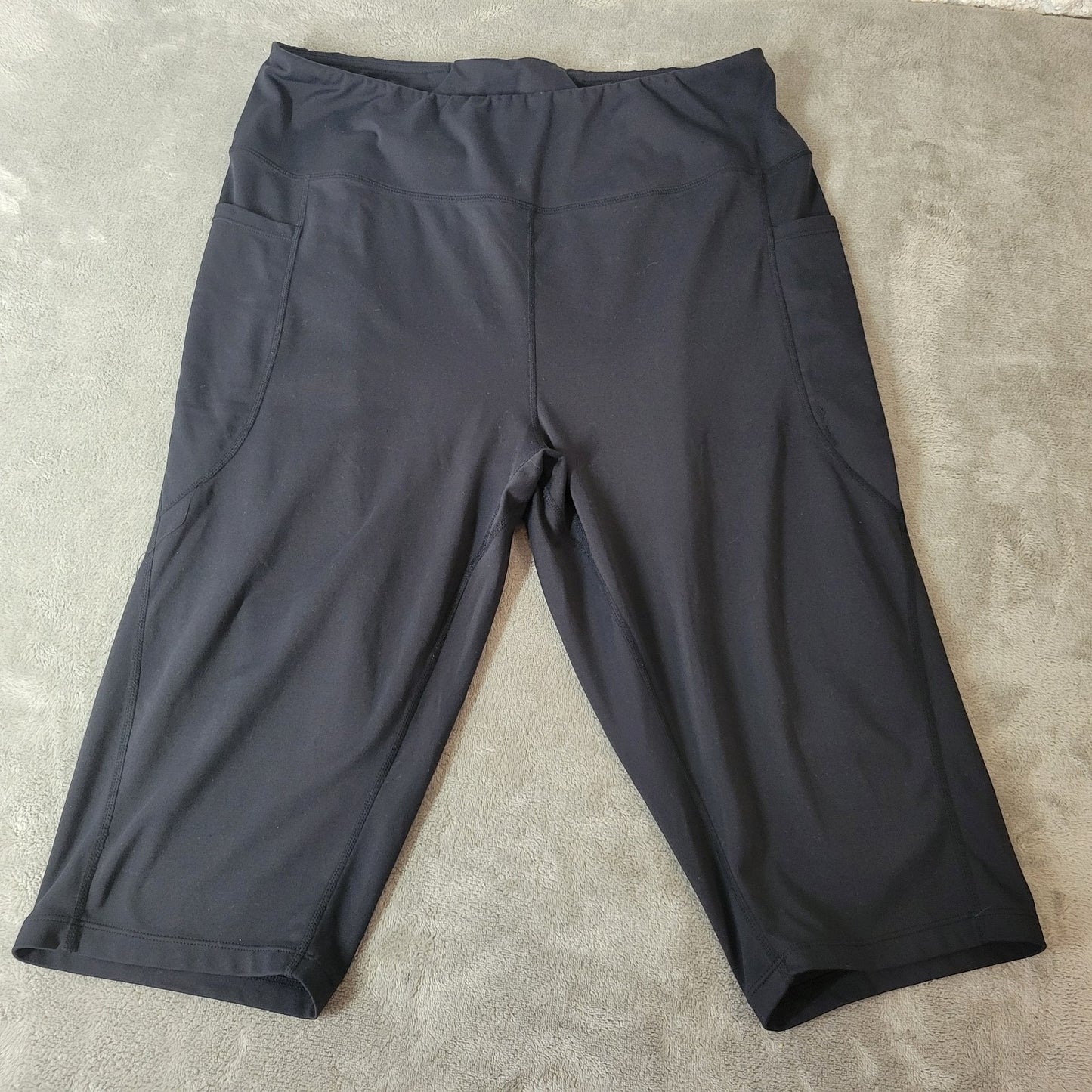 Baleaf Womens Shorts 2XL Plus LONG Biker Black Poly Blend Lightweight Pockets