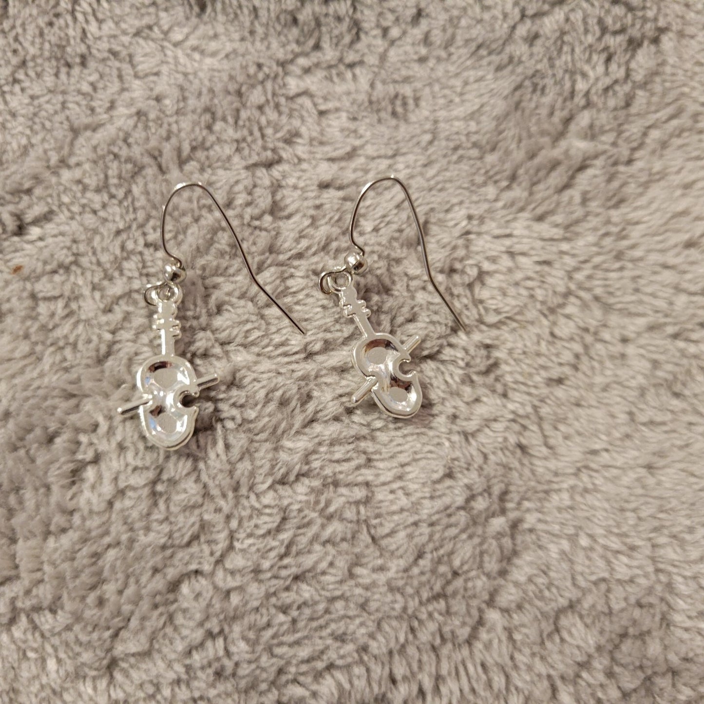 Viola Womens Earrings One Pair Music Silver Tone Alloy Band Orchestra Dangle