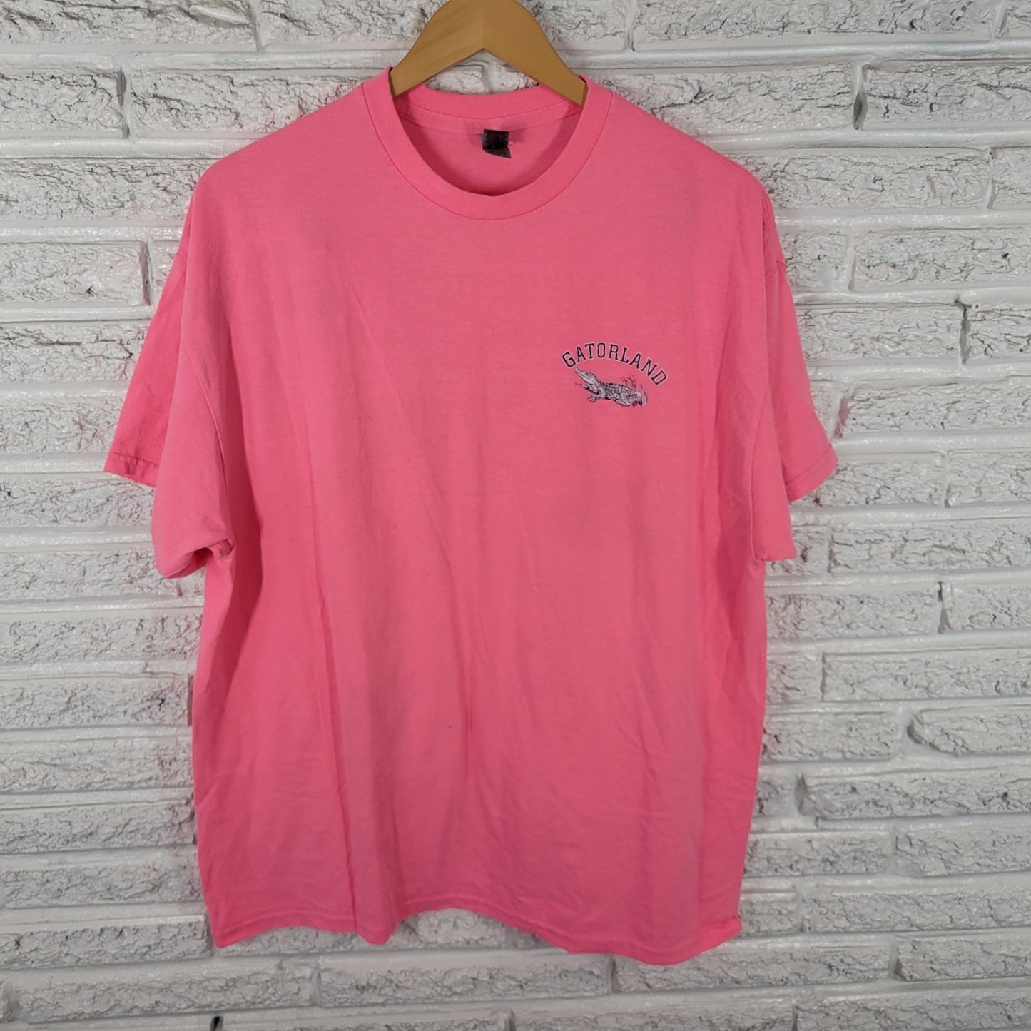 Gildan Gatorland Orlando Est 1949 Womens Top XL Tee Short Sleeve Pink Souvenir