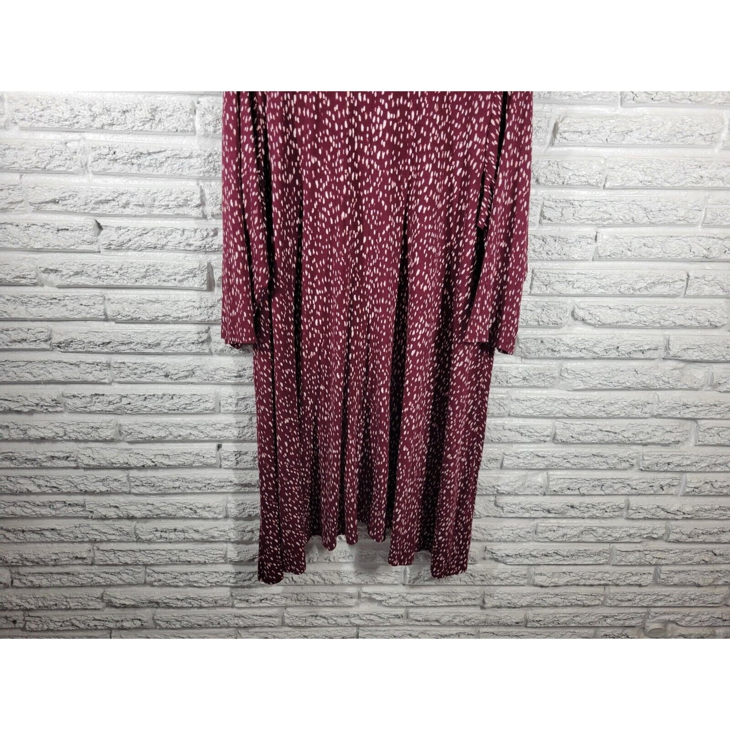 Boutique Womens Dress 3X Plus 3/4 Sleeve Choker Neck Brown Watercolor Office