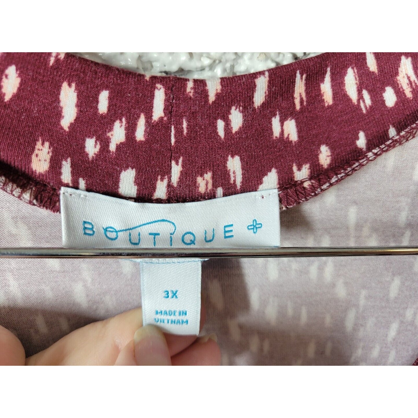 Boutique Womens Dress 3X Plus 3/4 Sleeve Choker Neck Brown Watercolor Office