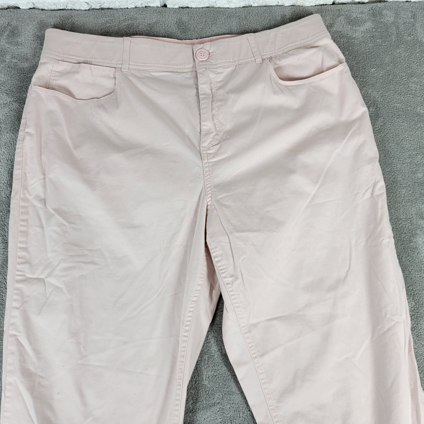 Christopher Banks Womens Pants 16P Petite Capri Pink Zip Fly Comfy Lightweight