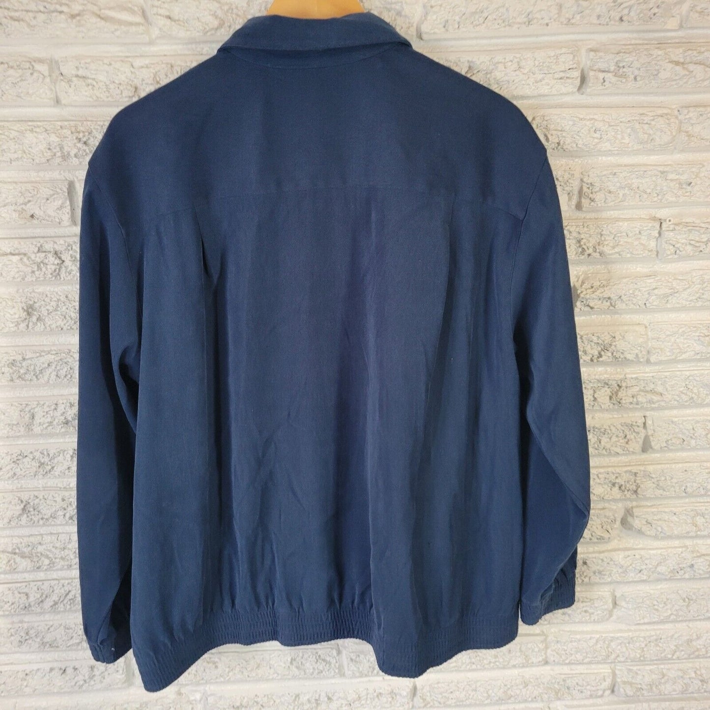 Alfred Dunner Womens Jacket 18W Button Up Blue Pockets Embroidered Casual Soft