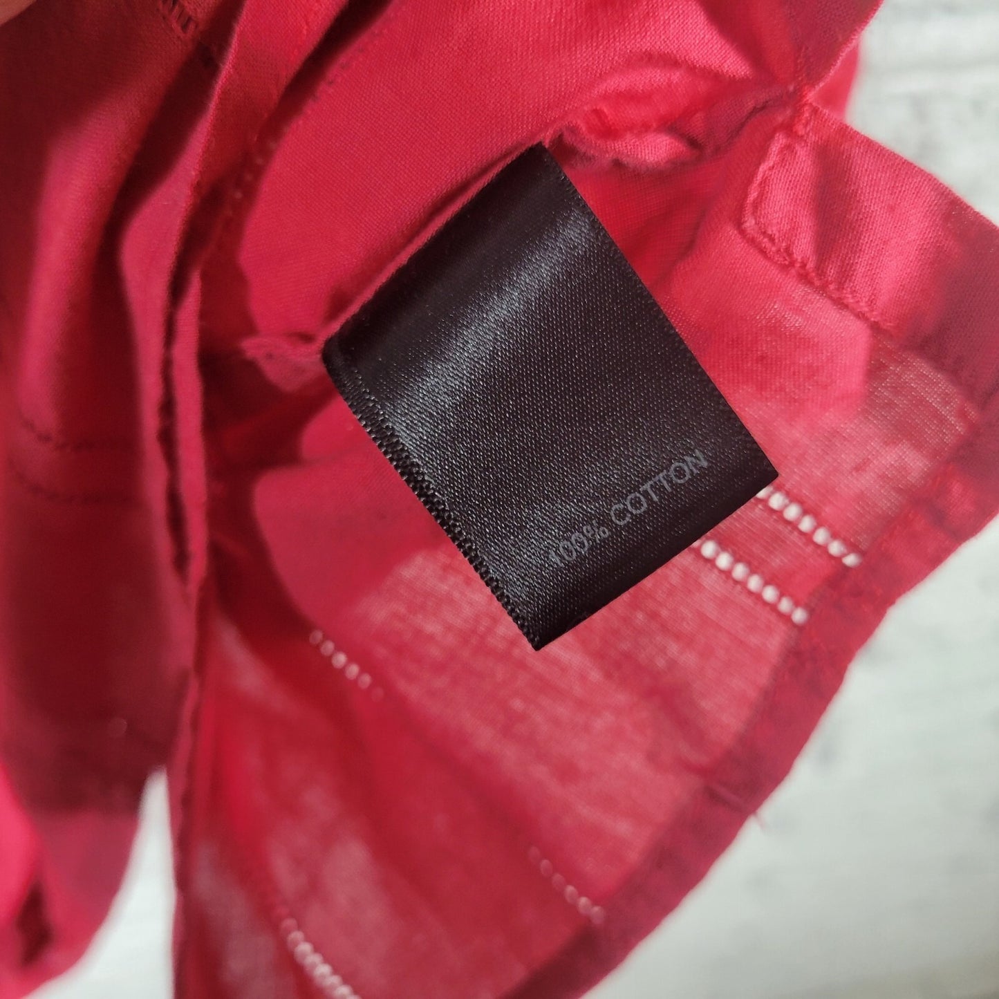 Avenue Womens Top 26 28 Plus Short Sleeve Collar Muted Red Button Up Lightweight