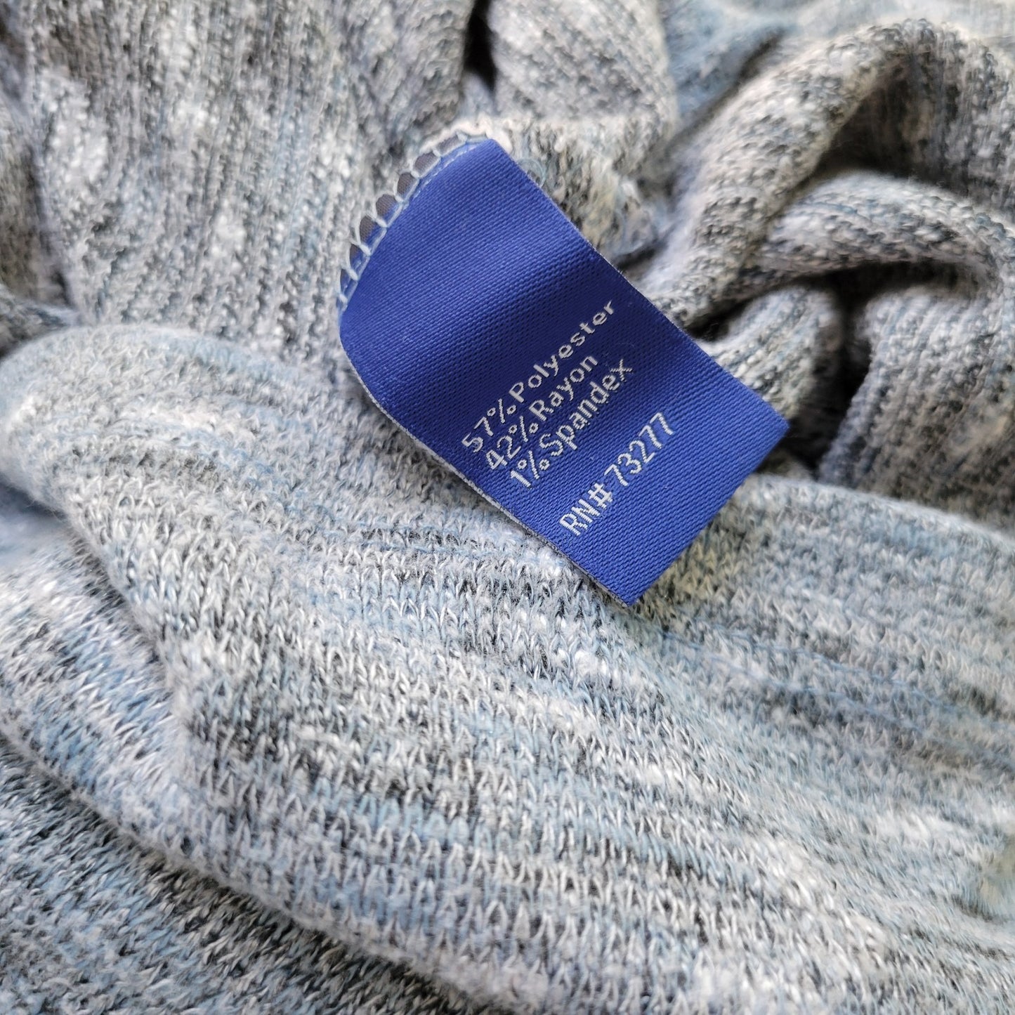 Apt 9 Womens Sweater XXL Plus 3/4 Sleeve Blue Heather Lightweight Poly Blend