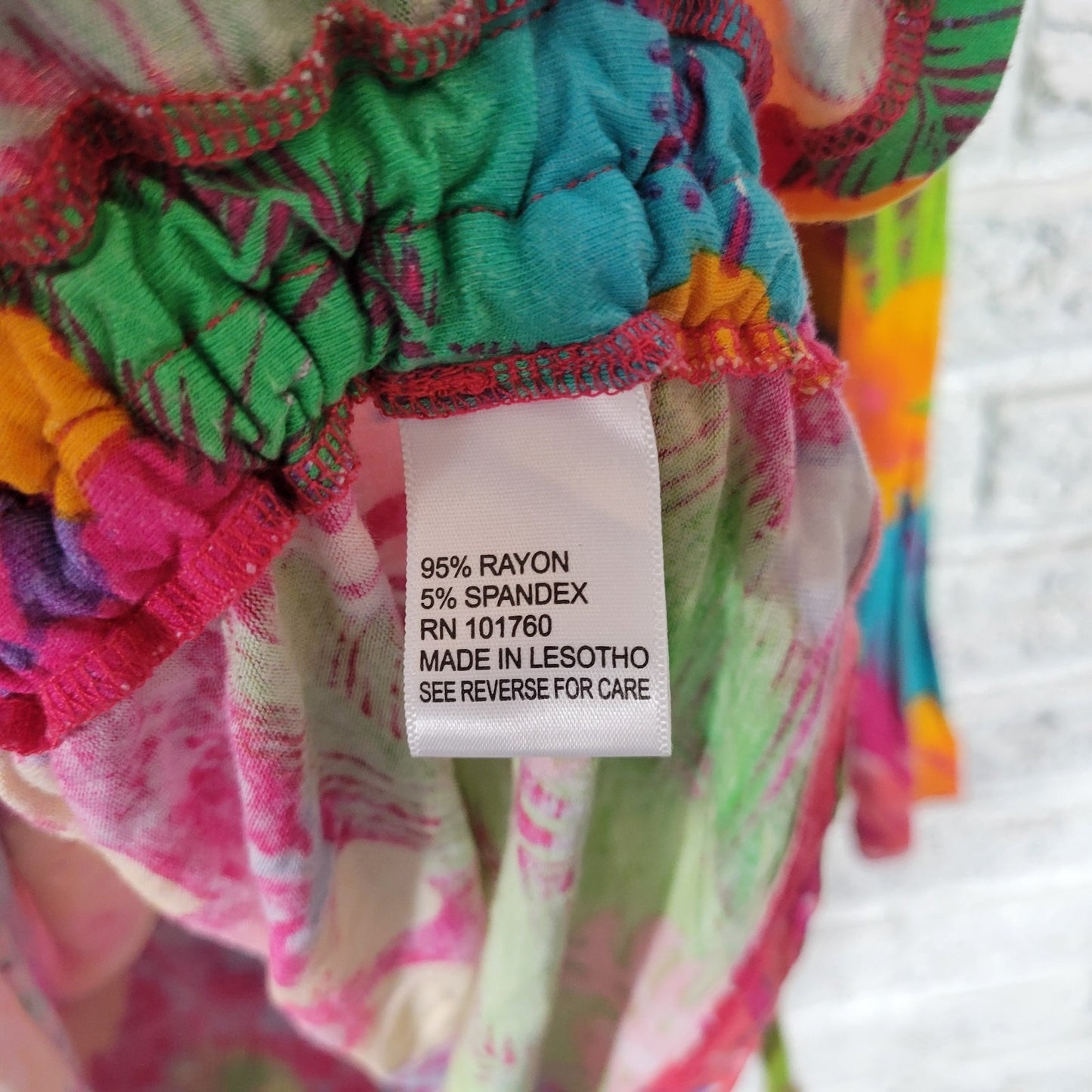 Palm Harbour Womens Top 2X Plus Tunic 3/4 Sleeve Pink Floral Casual Side Tie