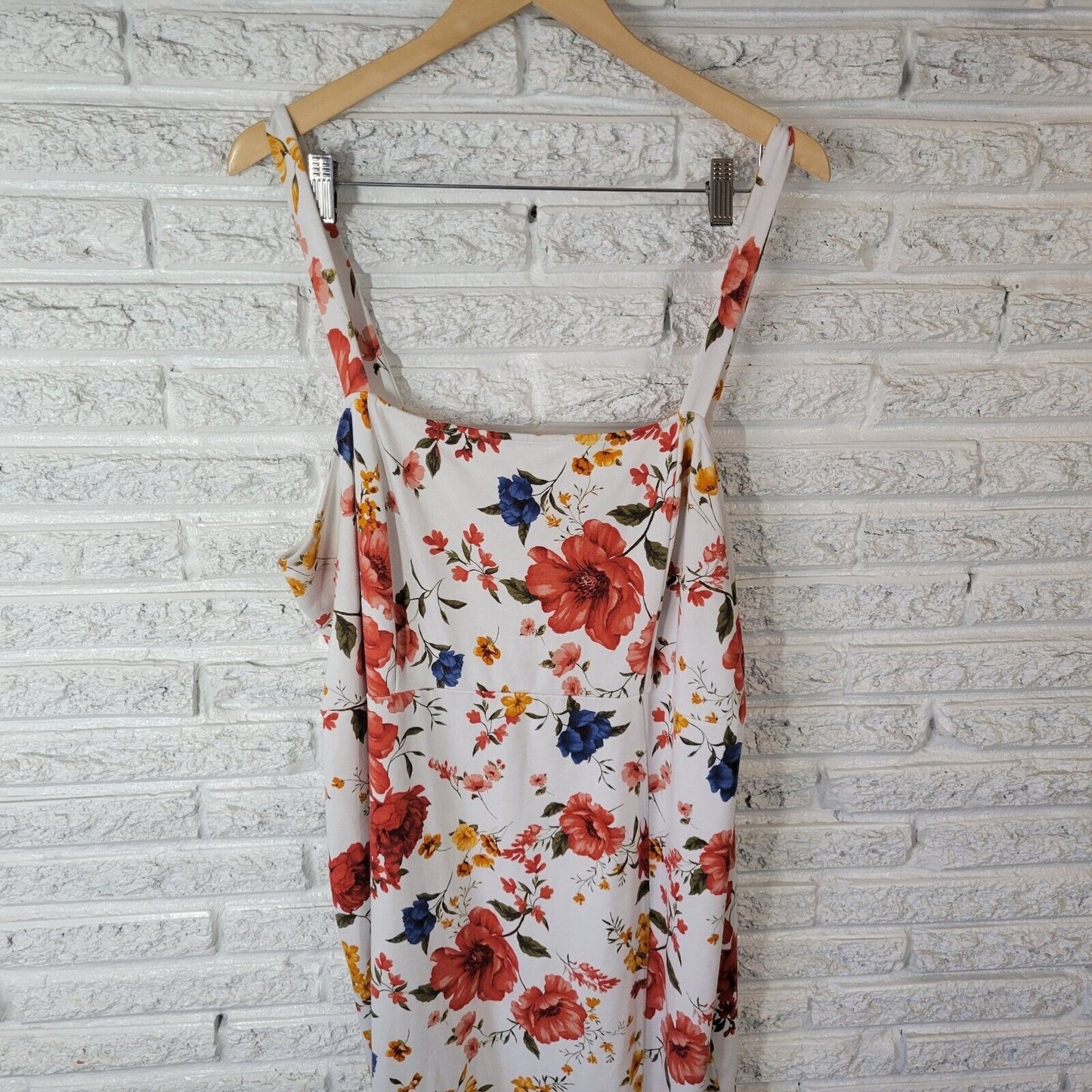 Forever 21 Womens Dress 3X Plus Sleeveless Shift Red Floral Square Neck Casual