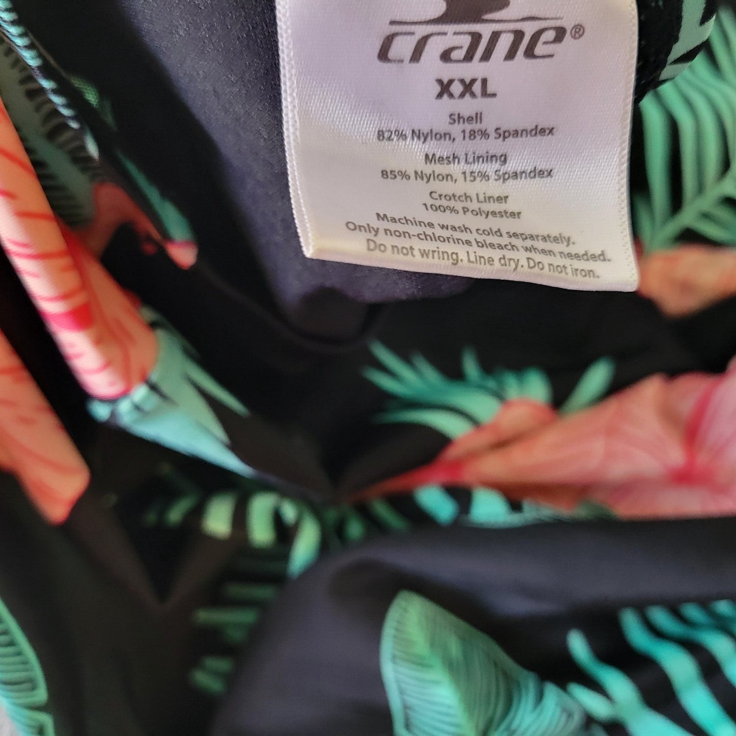 Crane Womens Swimsuit XXL Plus One Piece Halter Pink Black Floral Bra Keyhole