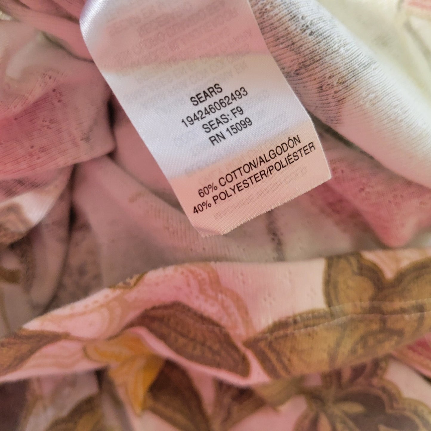 Laura Scott Womens Top 2X Plus Knit 3/4 Sleeve Cotton Blend Green Red Floral