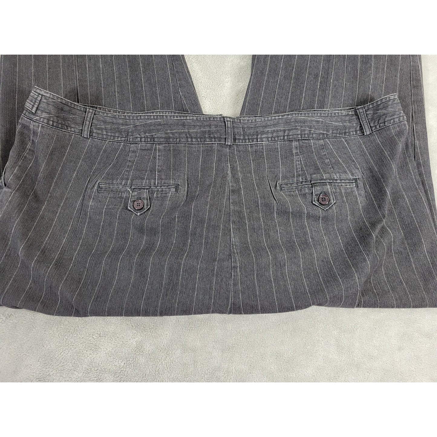 Cato Womens Pants 24W Plus Capri Black Stripe Cotton Blend Casual Stretchy Zip