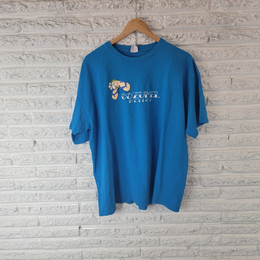 Cozumel Yucatan Mexico Shirt Mens 2XL Womens 3XL Plus Tee Blue Cotton Souvenir