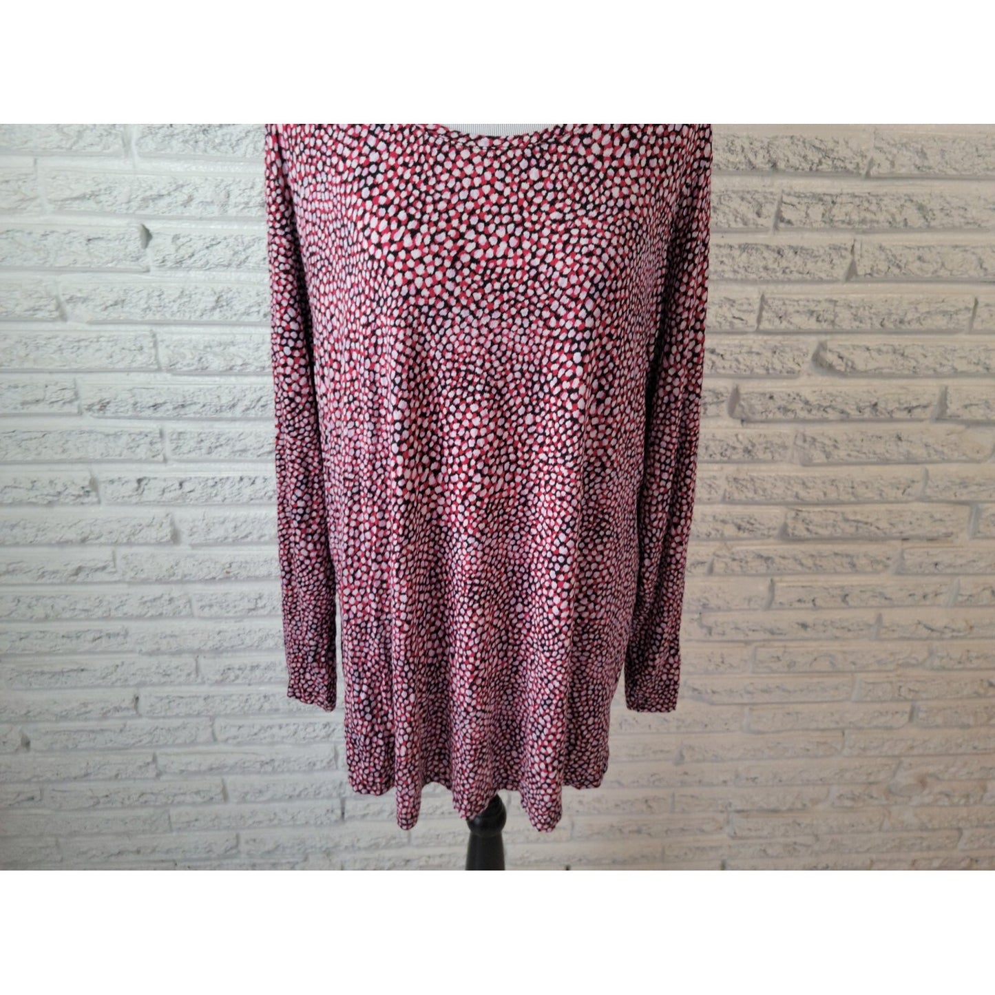 Apt 9 Womens Top 3X Plus Tunic Red Watercolor Lightweight Pullover Rayon Blend