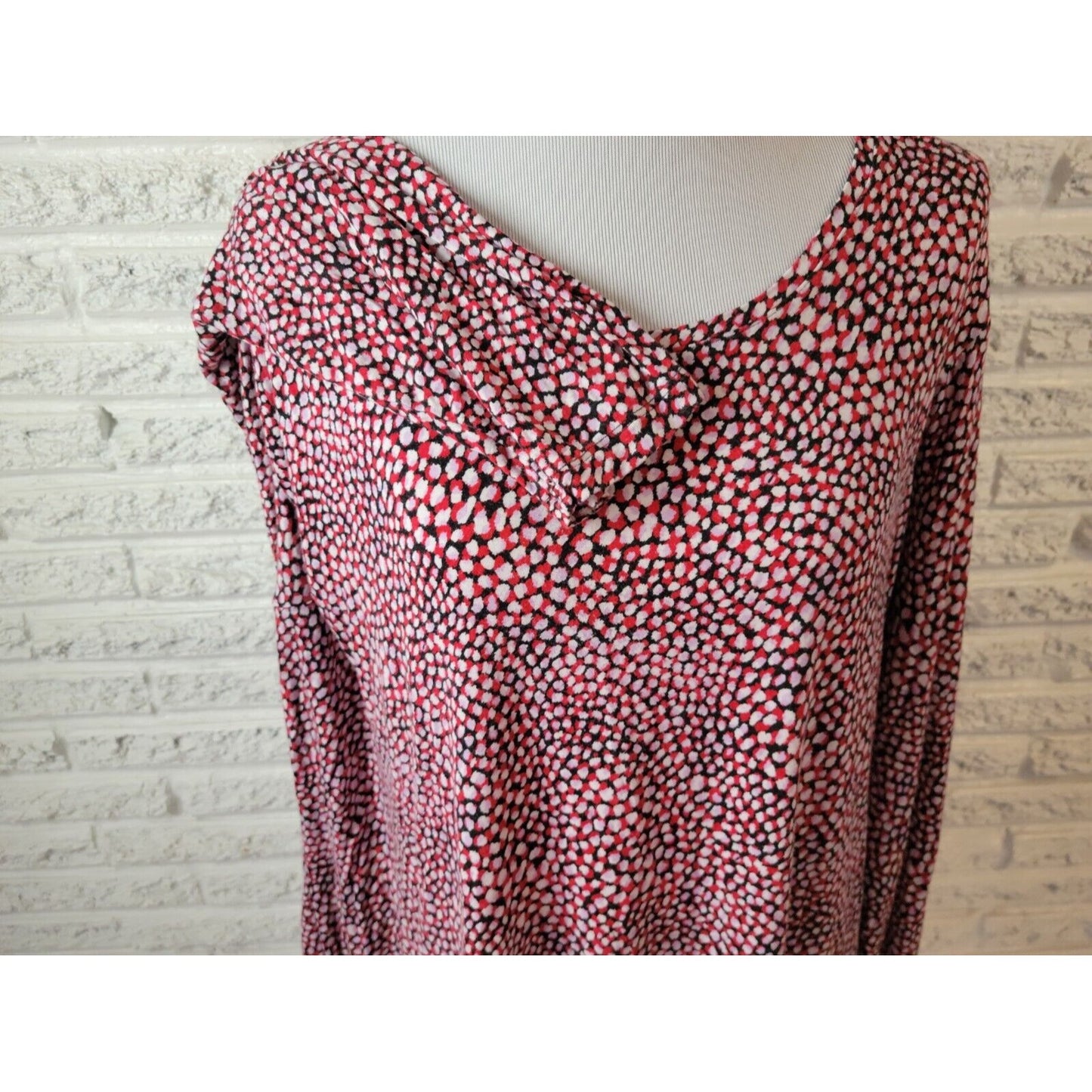 Apt 9 Womens Top 3X Plus Tunic Red Watercolor Lightweight Pullover Rayon Blend