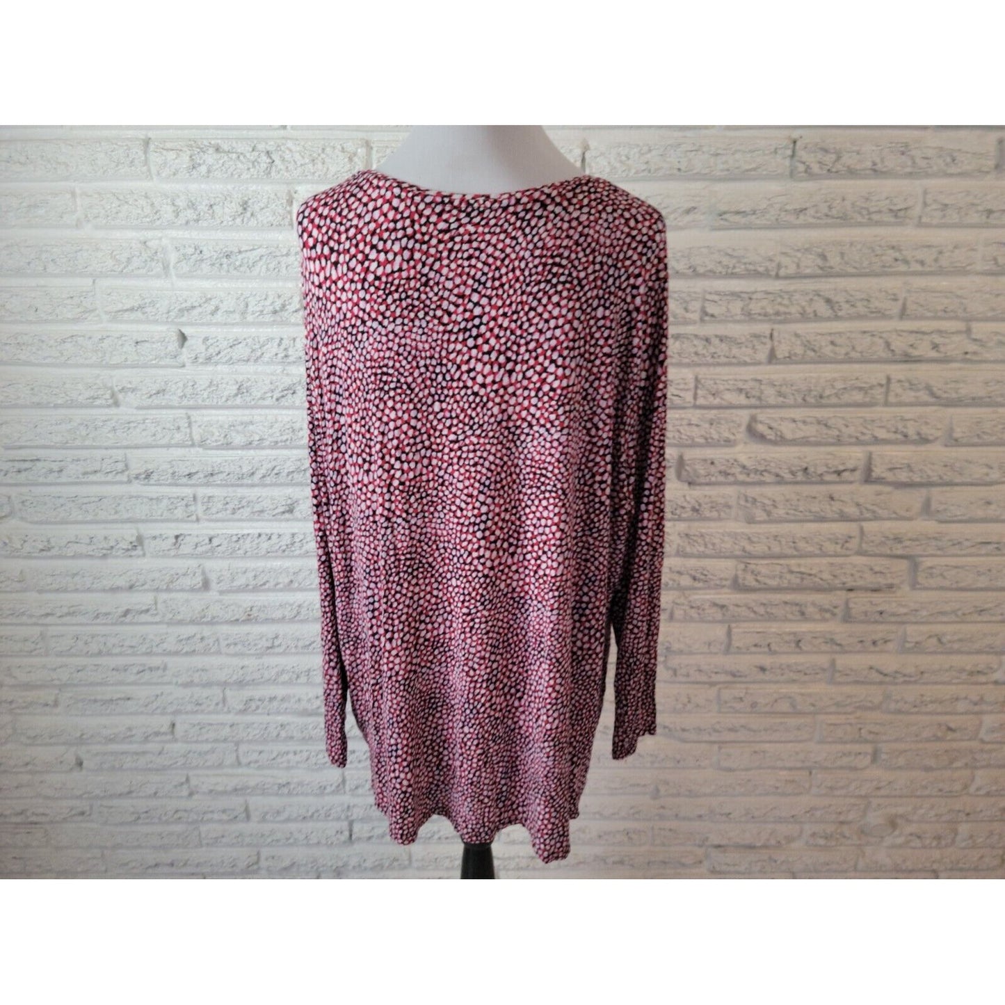 Apt 9 Womens Top 3X Plus Tunic Red Watercolor Lightweight Pullover Rayon Blend