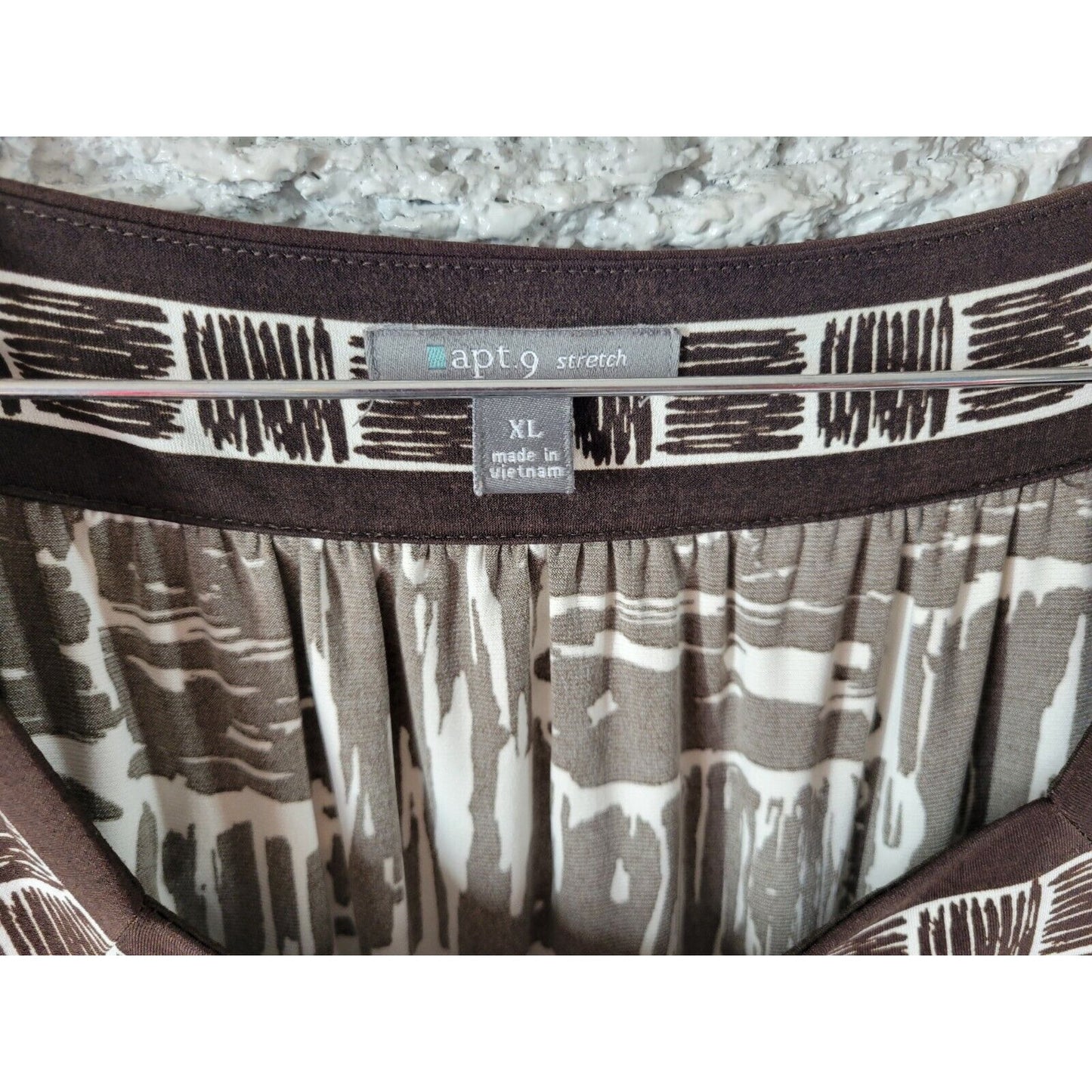 Apt 9 Womens Dress Extra Large XL Mini Short Sleeve Black Geometric Poly Blend