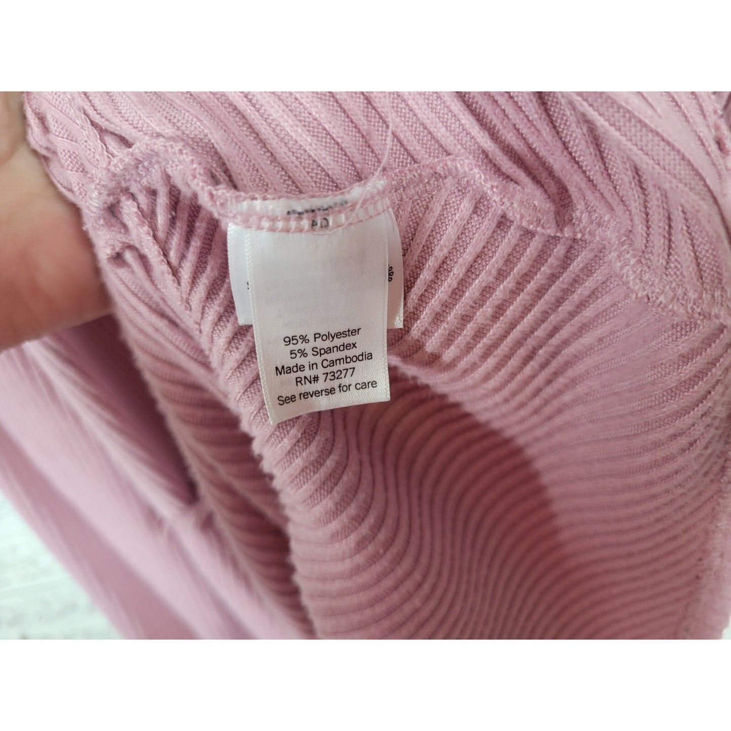 Lauren Conrad Womens Sweater 3X Plus  Ribbed Pink Soft Poly Blend Ruffle