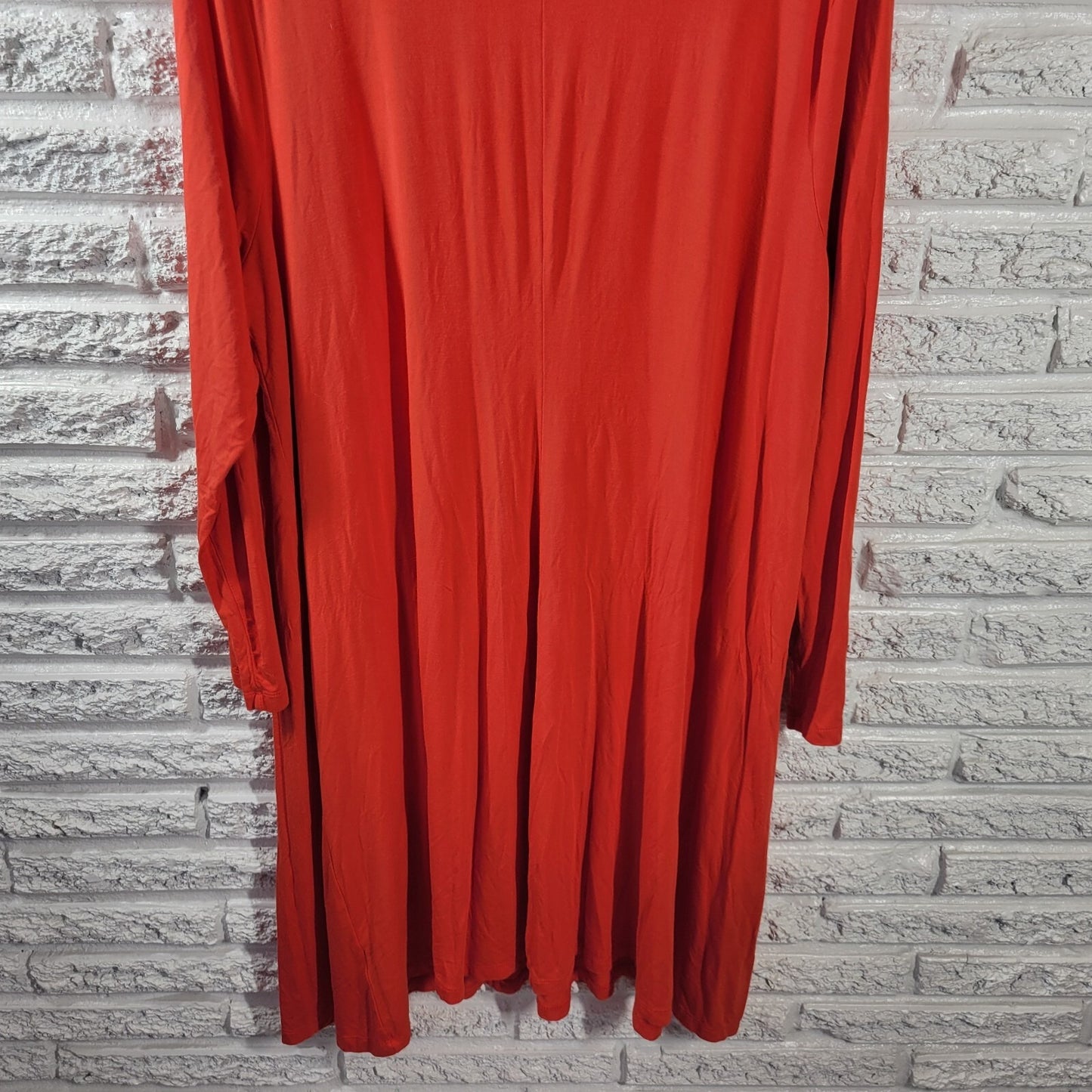 Old Navy Womens Dress 3X Plus Long Sleeve Red Rayon Spandex Comfy Stretchy