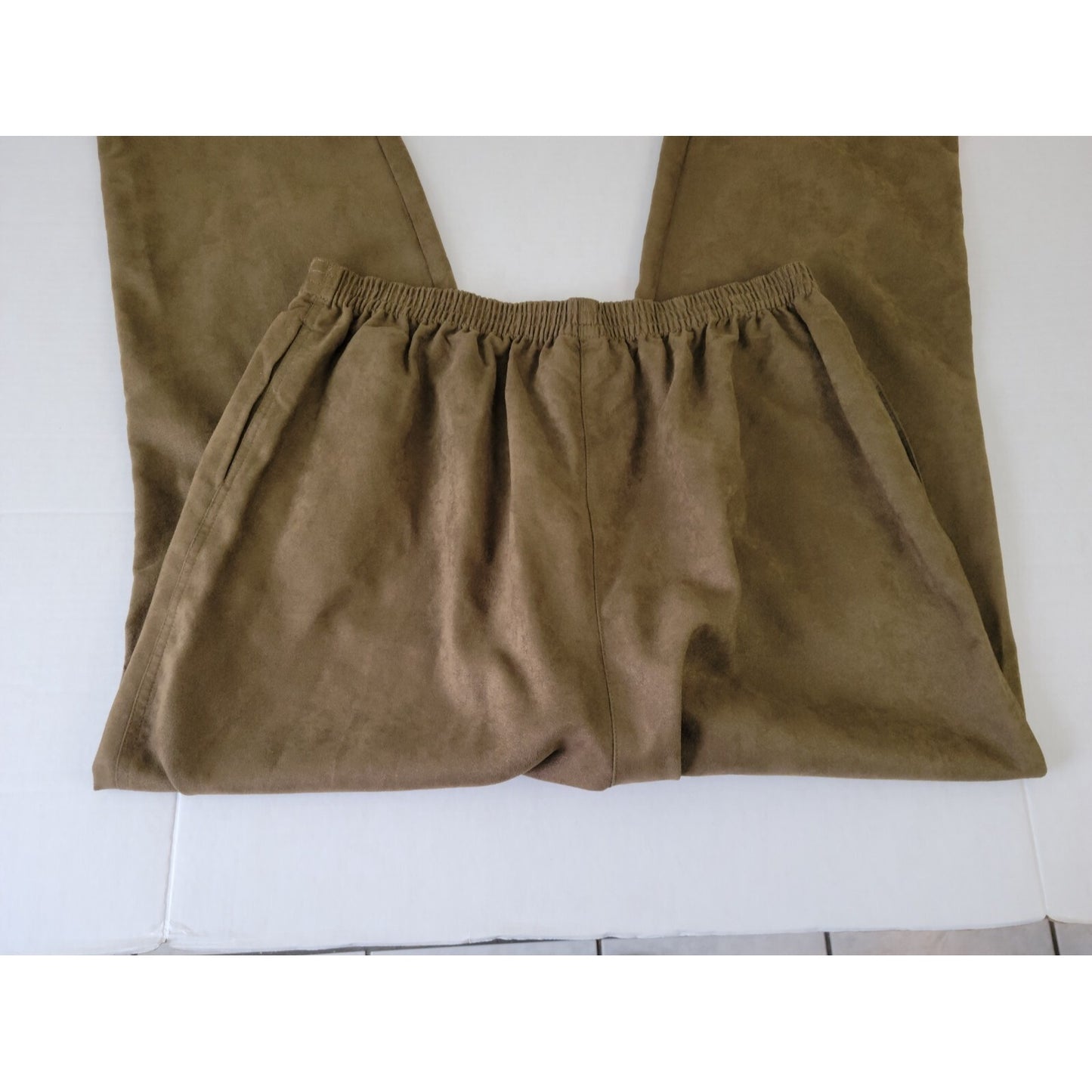 Stonebridge Womens Pants 1X Plus Straight Leg Pull On Comfort Polyester Brown