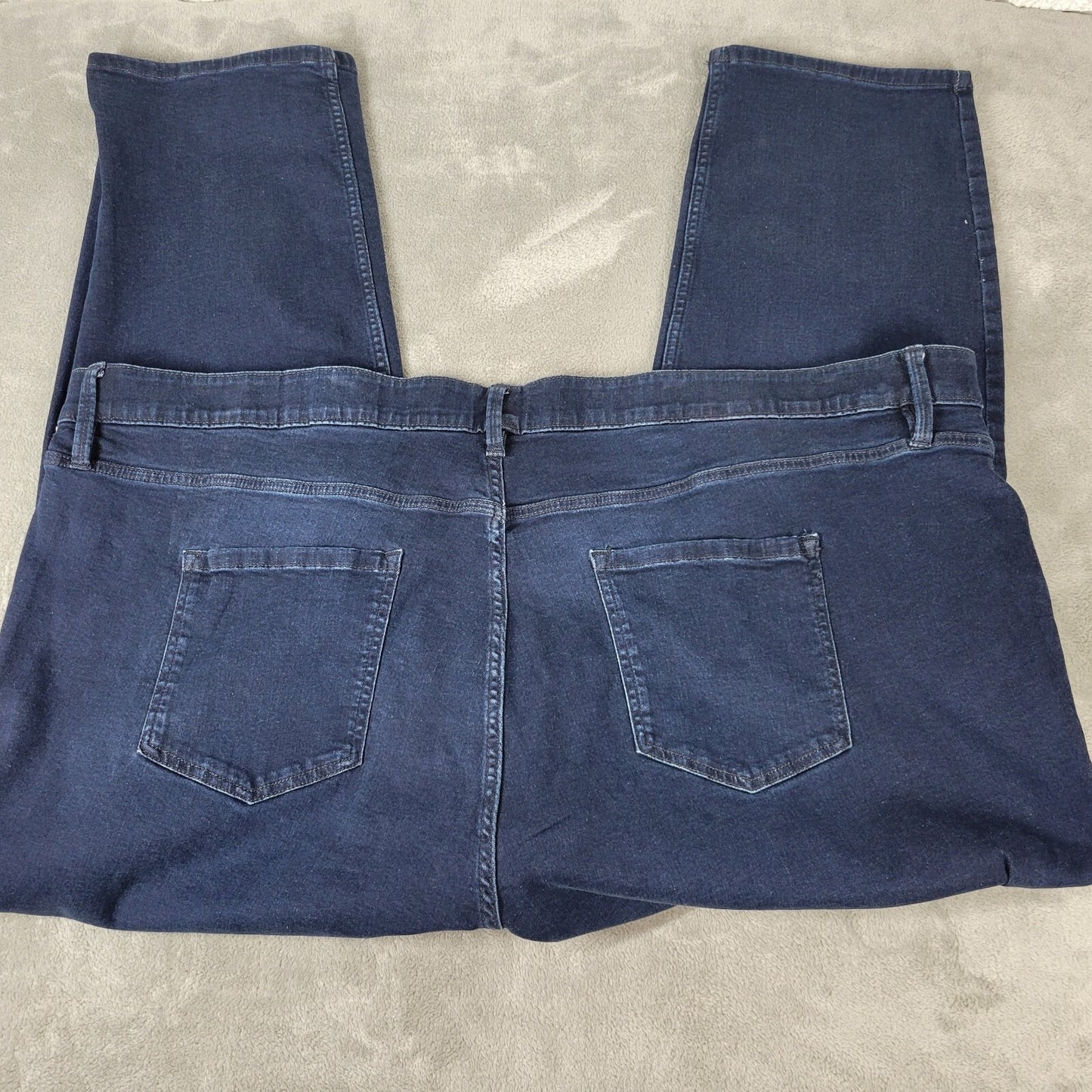 Liz Claiborne Womens Jeans 30W Sara Slim Straight Leg Mid Rise Dark Blue Denim