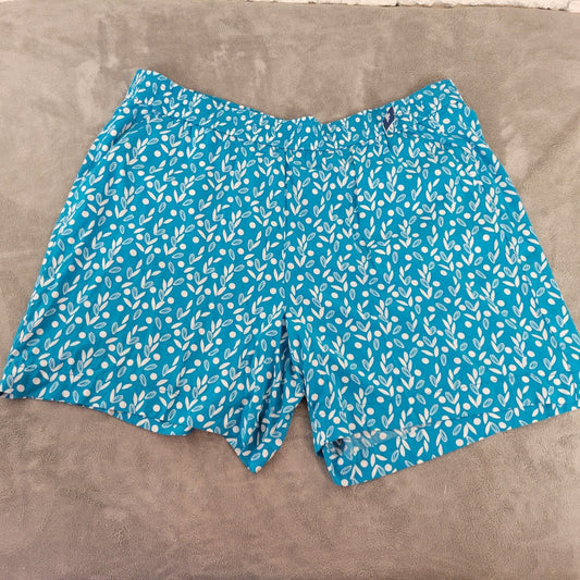 Lane Bryant Womens Shorts 22 24 Plus Pull On Lightweight Blue Floral Pockets
