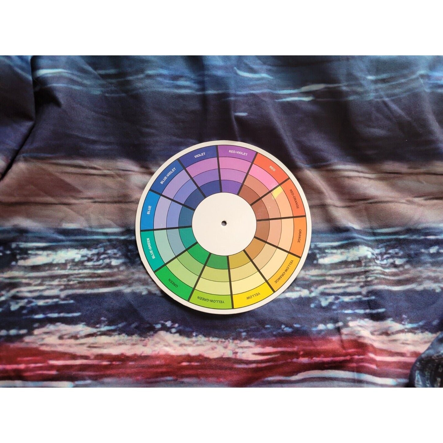 Emery Rose Women Top 1XL Plus Tee Tunic Long Sleeve Blue Watercolor Poly Blend