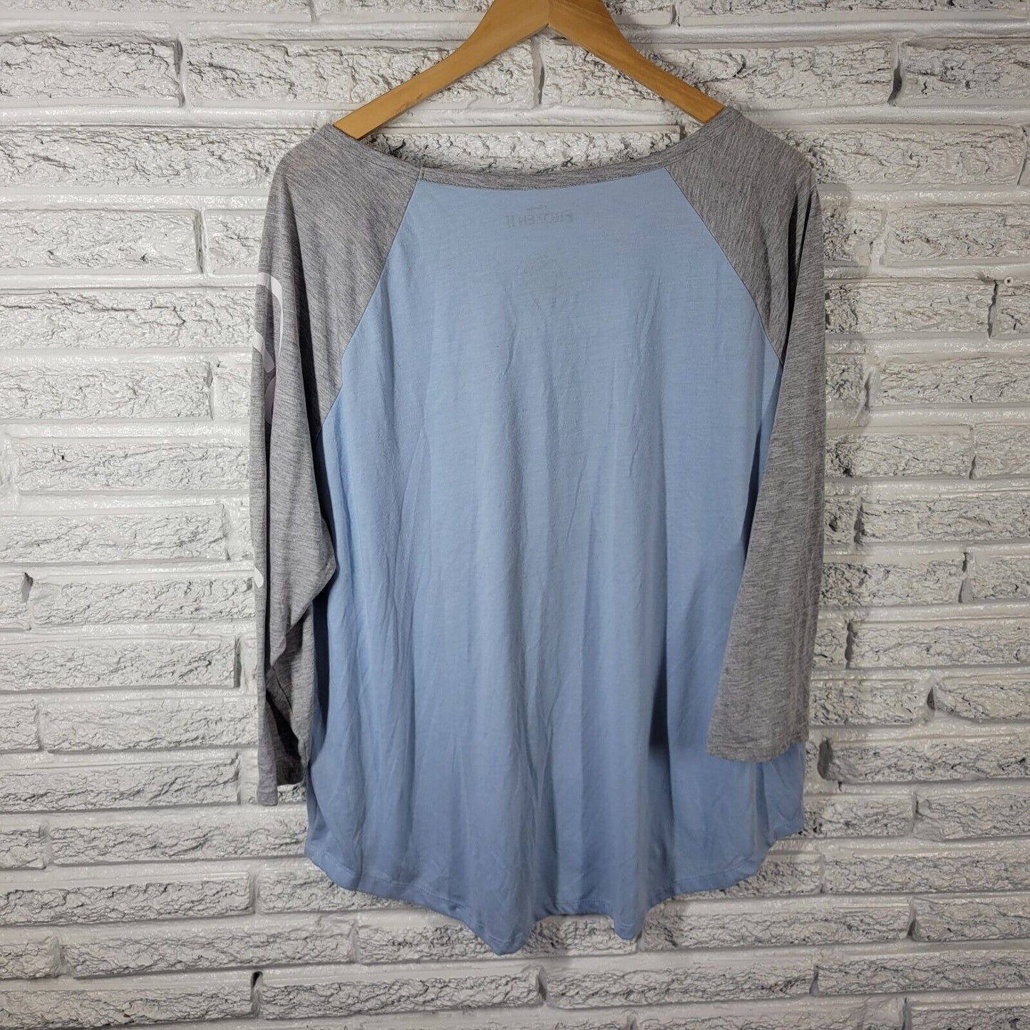 Disney Frozen II Women Pajama Top 3X Plus Raglan Sleeve Fearless Blue Gray Comfy