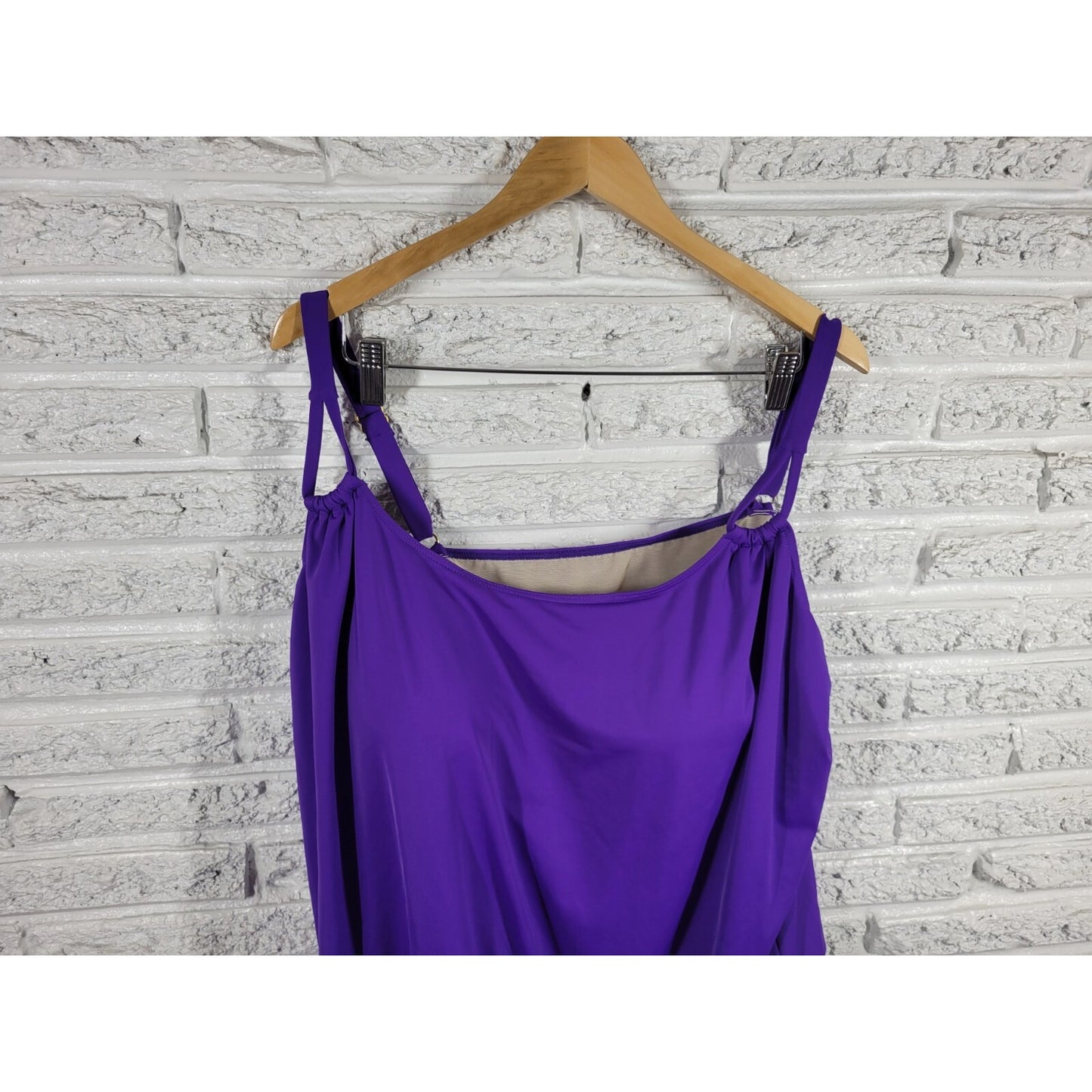 Swimsuits for All Womens Swimsuit 26 Plus Top Only Purple Bra Adjustable Strap