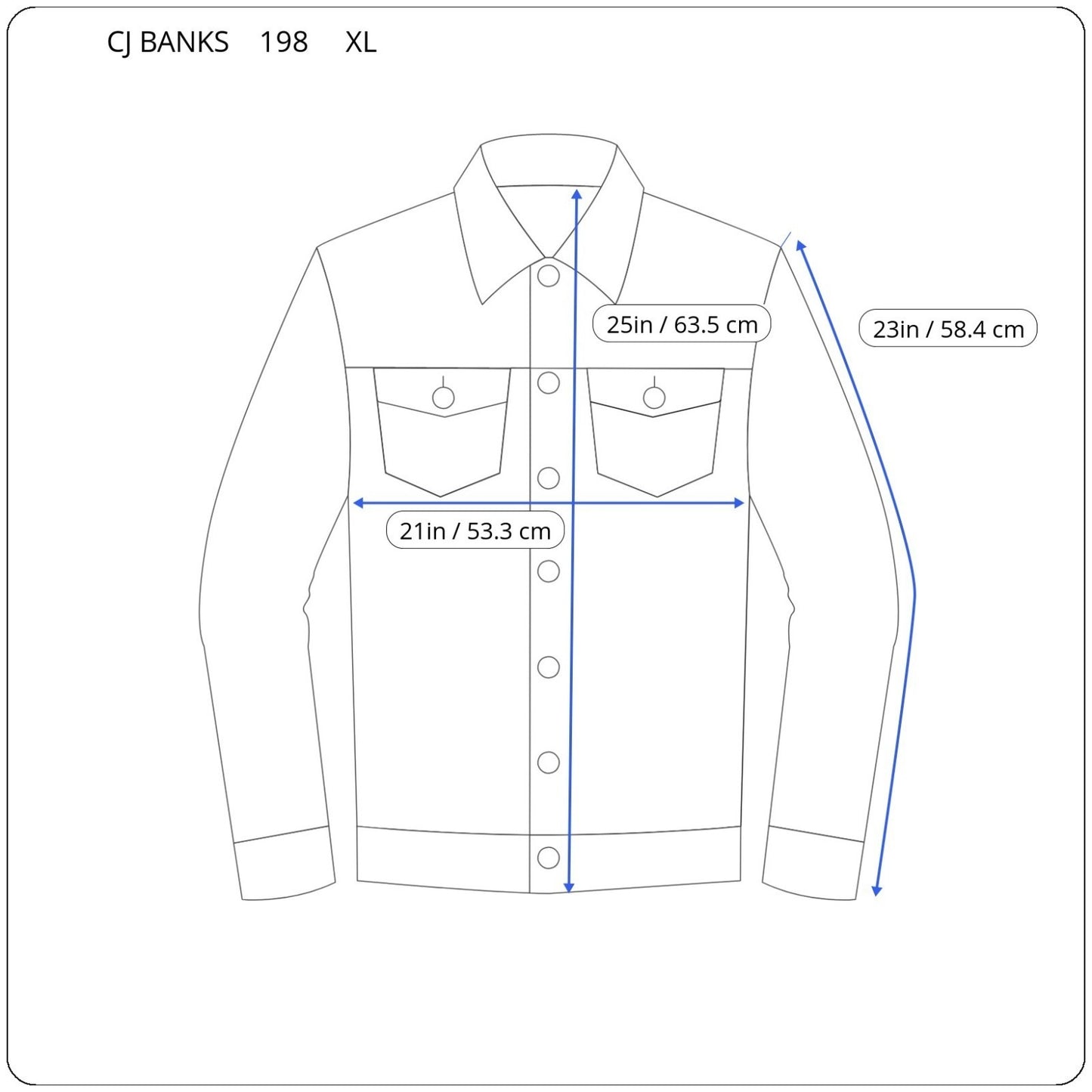 CJ Banks Womens Jacket Extra Large XL Denim Baby Blue Pockets Zip Snap Casual