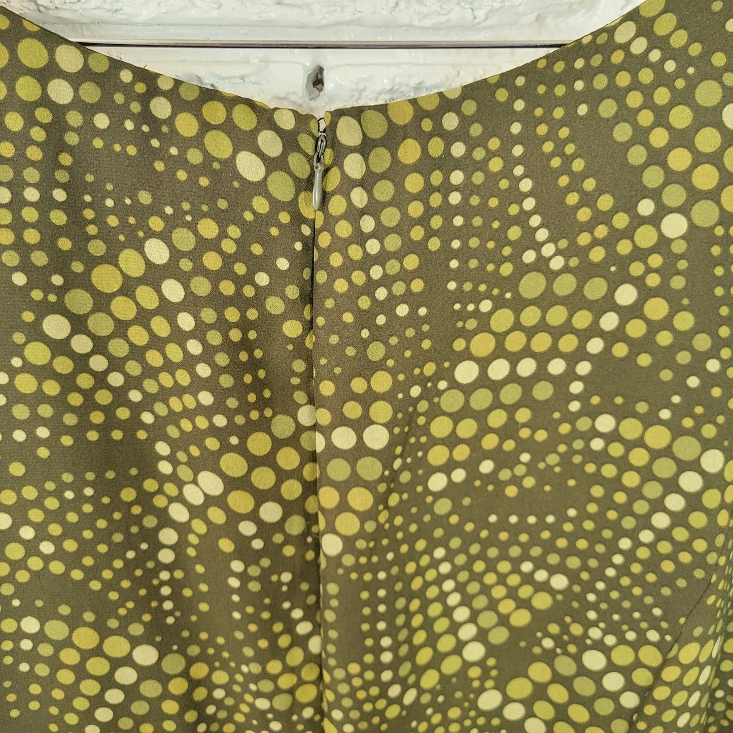 Studio I Womens Dress 22W Plus Sleeveless Shift Green Geometric Zip Lined Office