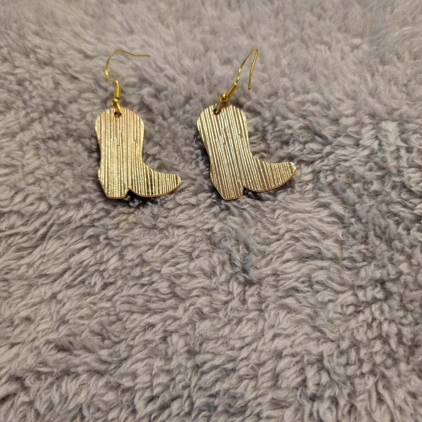 Valentine's Day Cowgirl Boot Earrings Pink White Heart Western Rodeo Dangle Drop