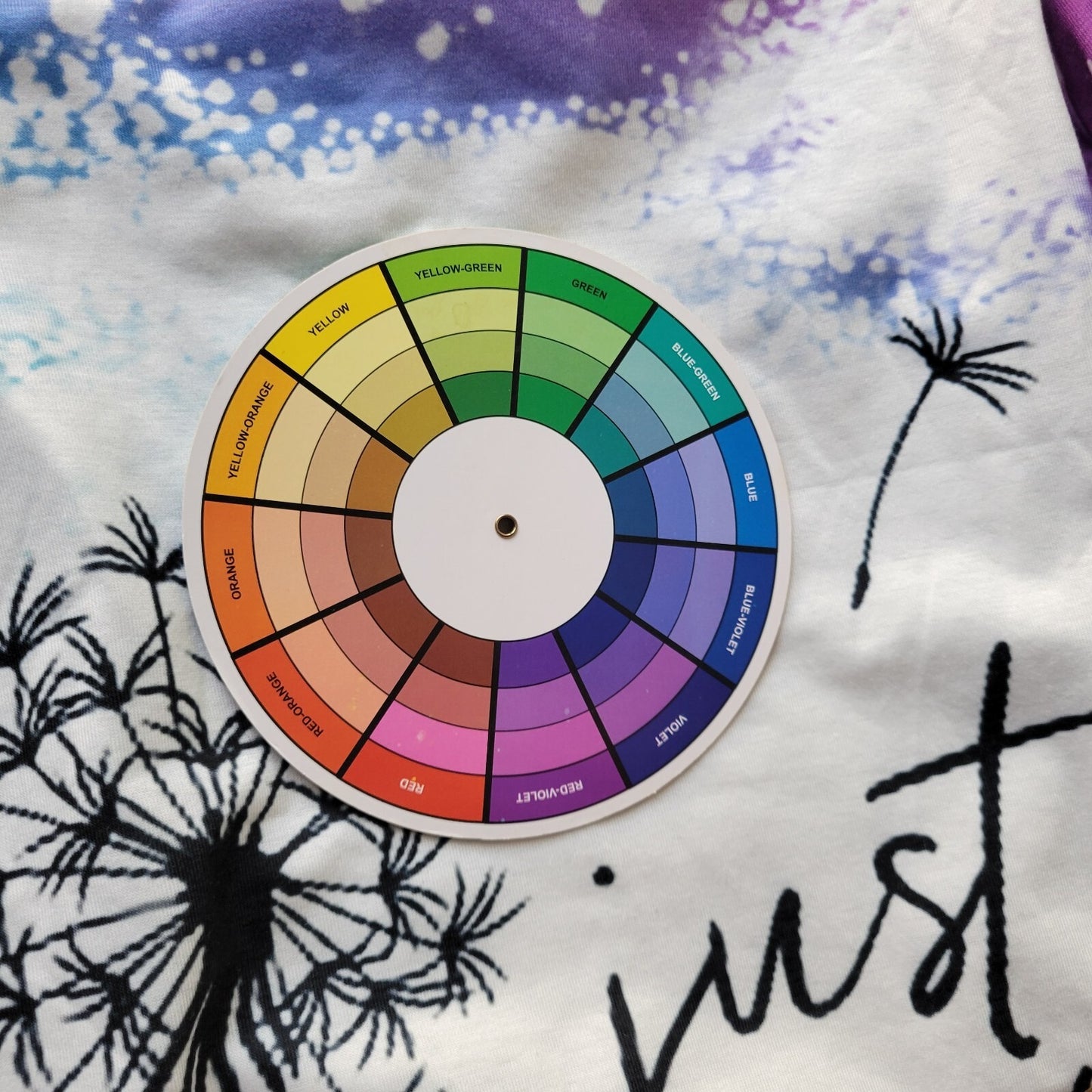 Womens Top 2XL Plus Tee Short Sleeve Just Breathe Dandelion Comfy Purple Blue