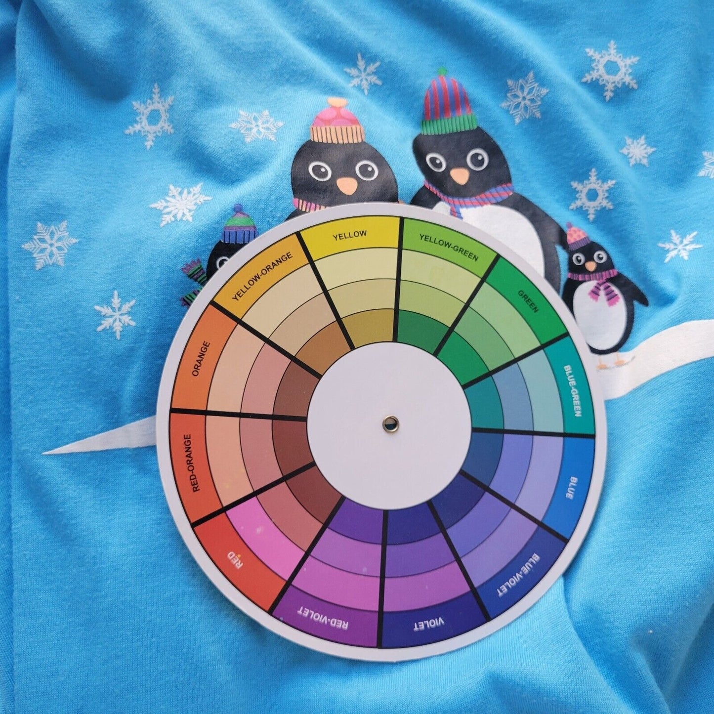 Women Sleep Shirt Nightgown 1X 2X Plus 3/4 Sleeve Blue Penguins Loungewear Comfy