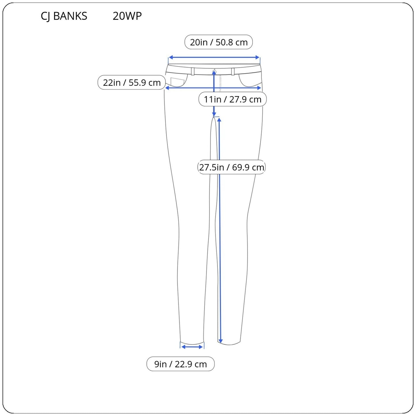 CJ Banks Womens Jeans 20WP Jegging Straight Leg Signature Black Denim Slimming