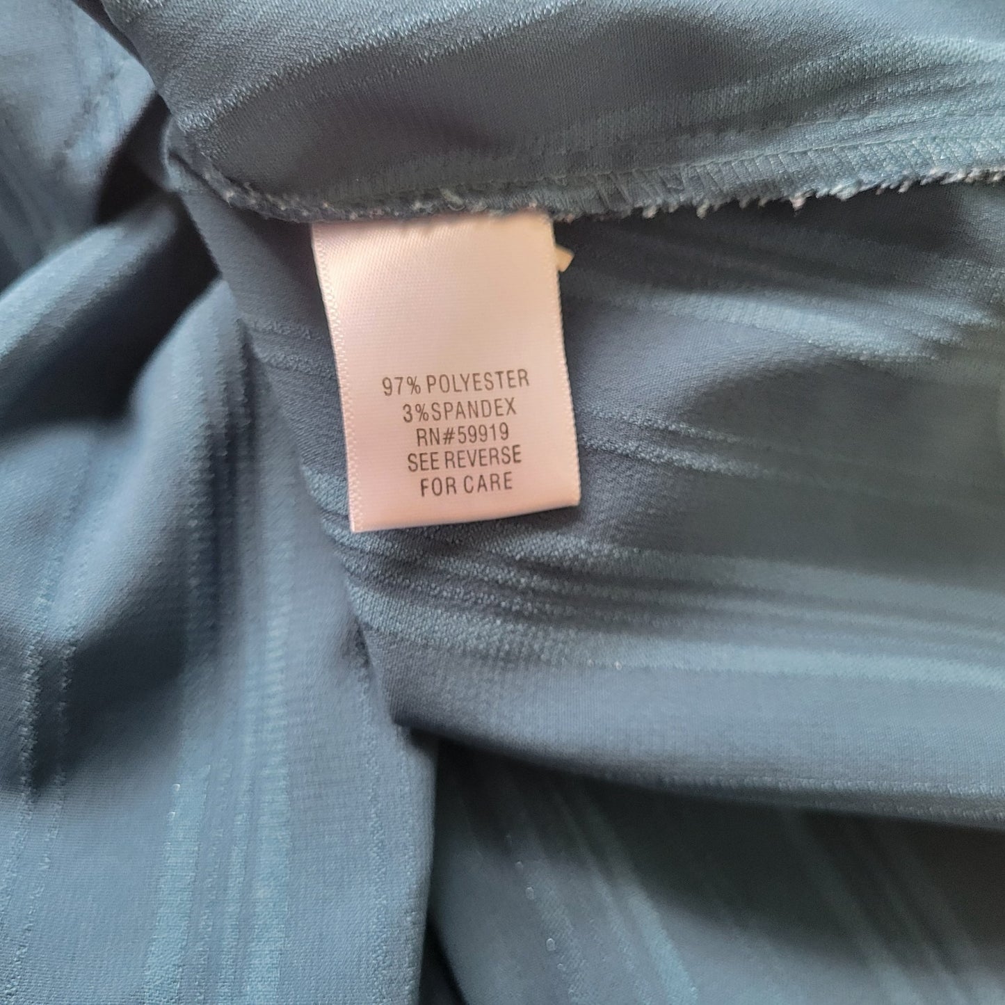 Apt 9 Womens Top 1X Plus Long Sleeve Blue Stripe Poly Blend Silver Metallic