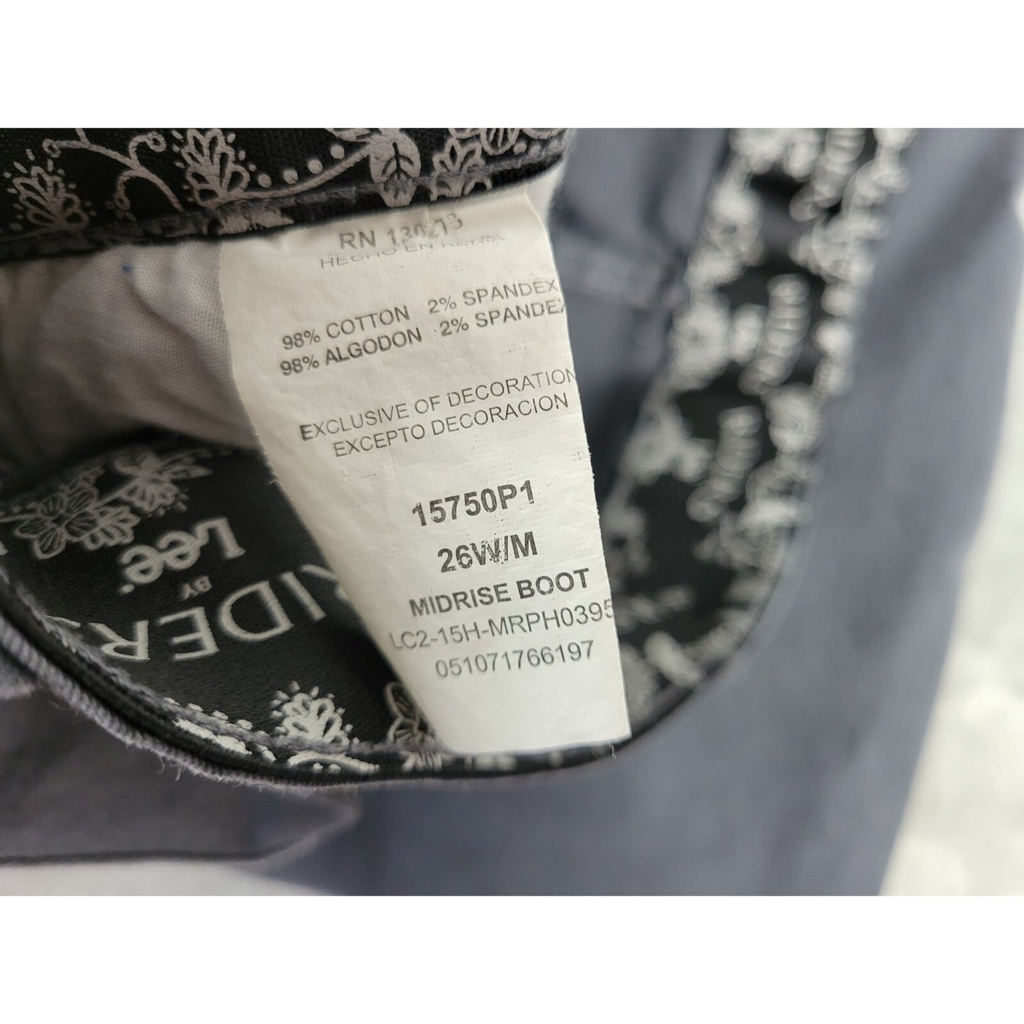 Riders Lee Womens Jeans 26W Plus Boot Cut Dark Gray Denim Cotton Blend Comfy