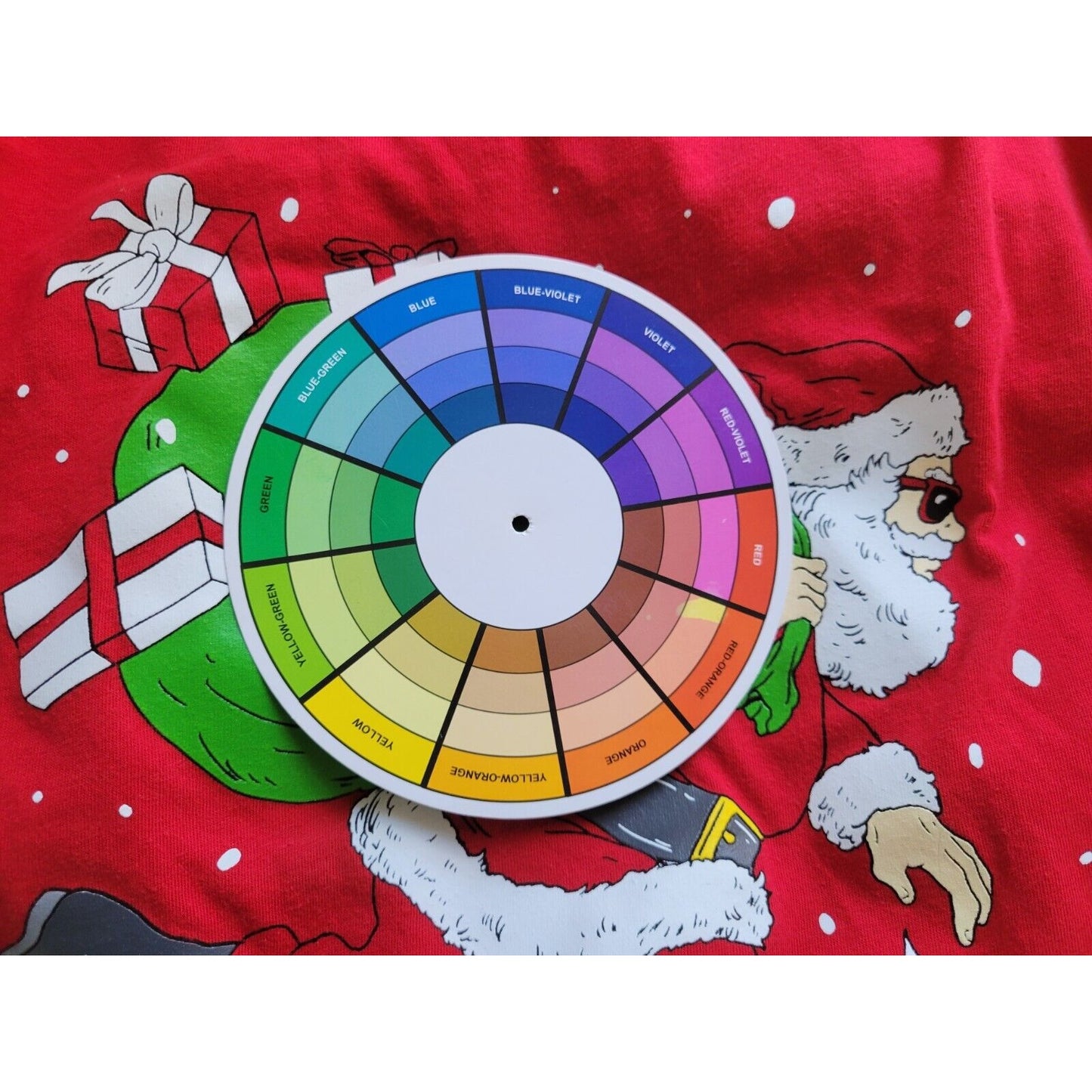 Christmas Holiday Time Womens Top Extra Large Tee Long Sleeve Red Santa Claus