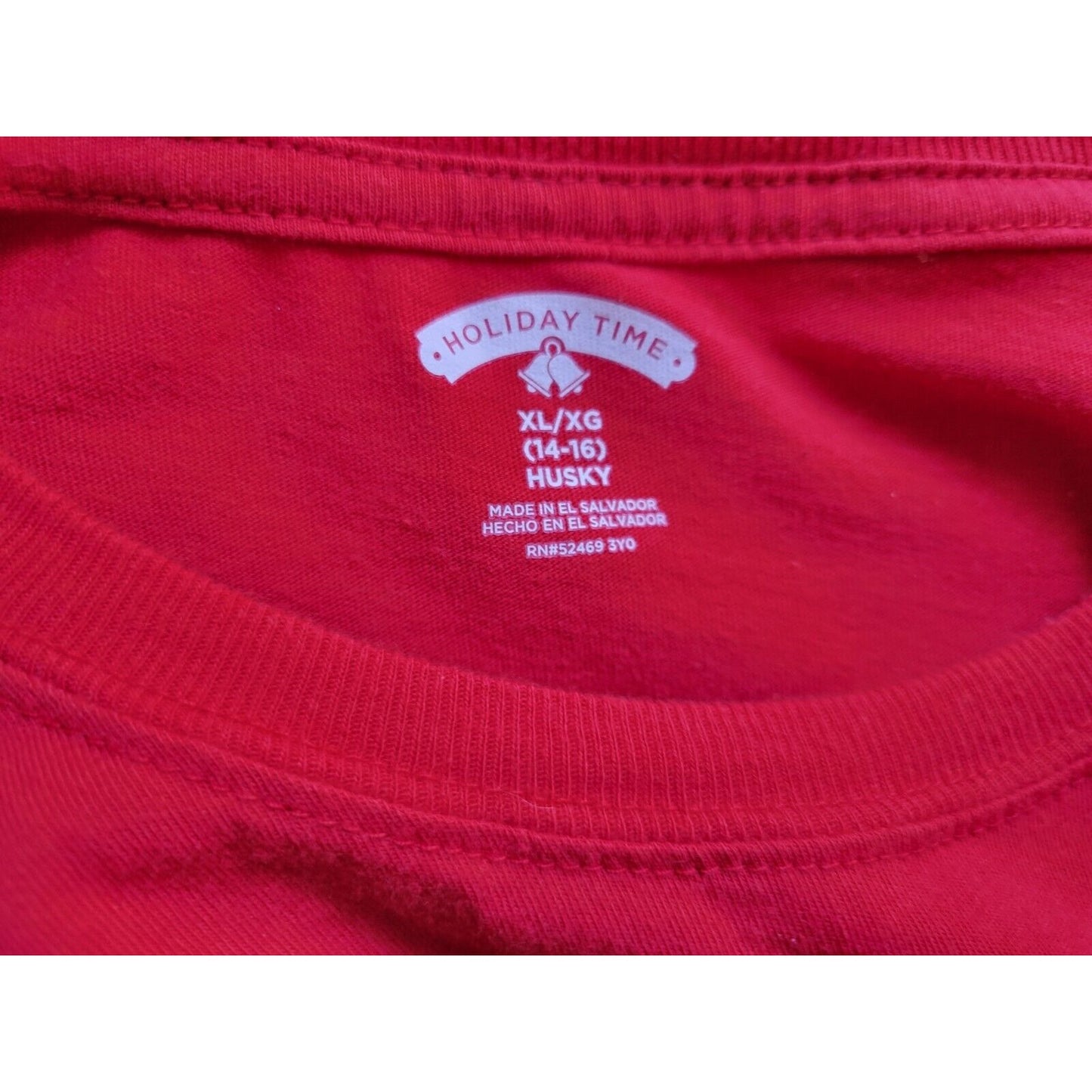 Christmas Holiday Time Womens Top Extra Large Tee Long Sleeve Red Santa Claus
