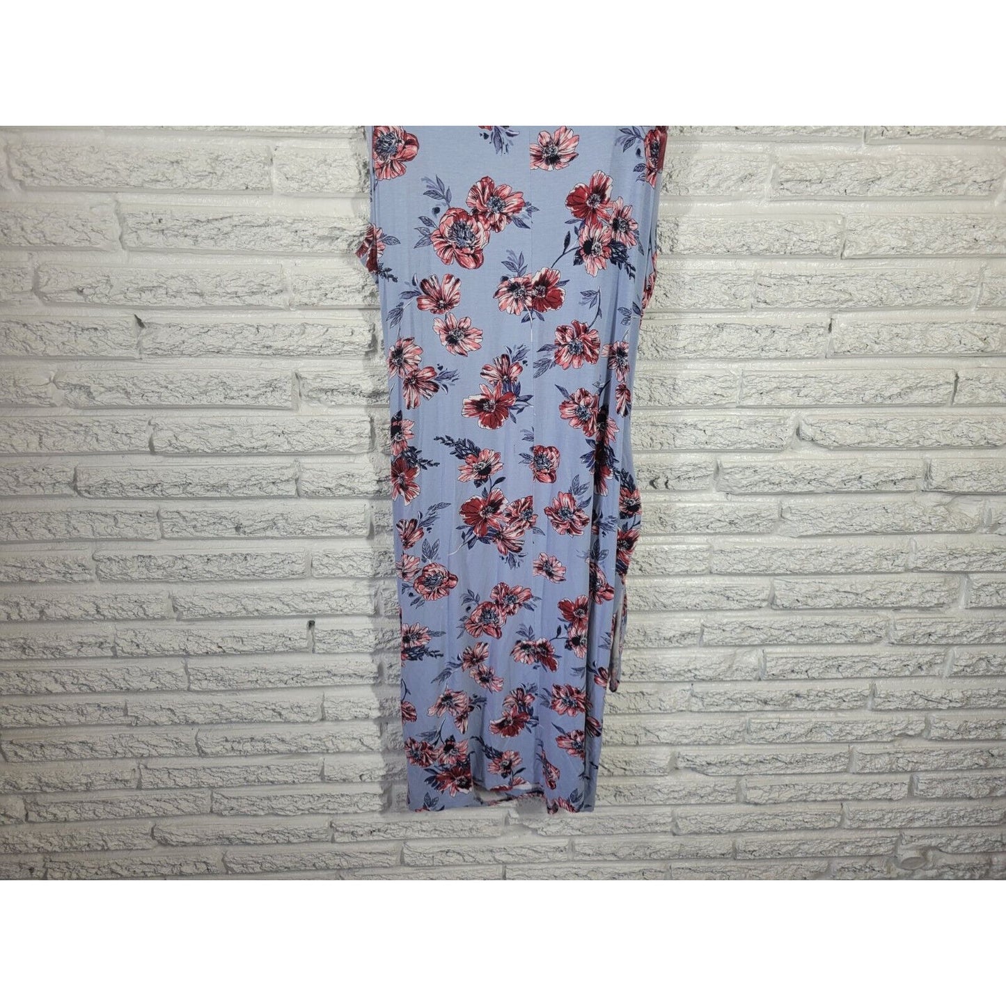 Alison Andrews Womens Dress 2X Wrap Sleeveless Casual Blue Floral Rayon Blend