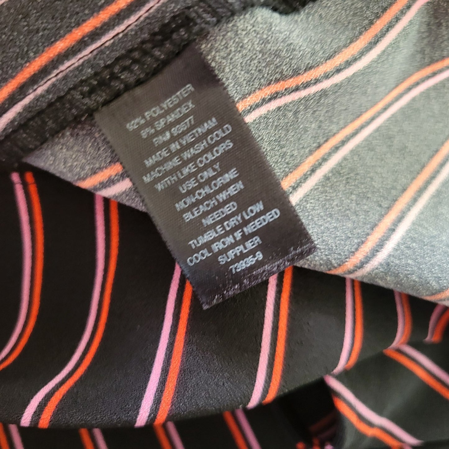 Worthington Womens Top 1X Plus Double Bell Sleeve Back Keyhole Black Stripe