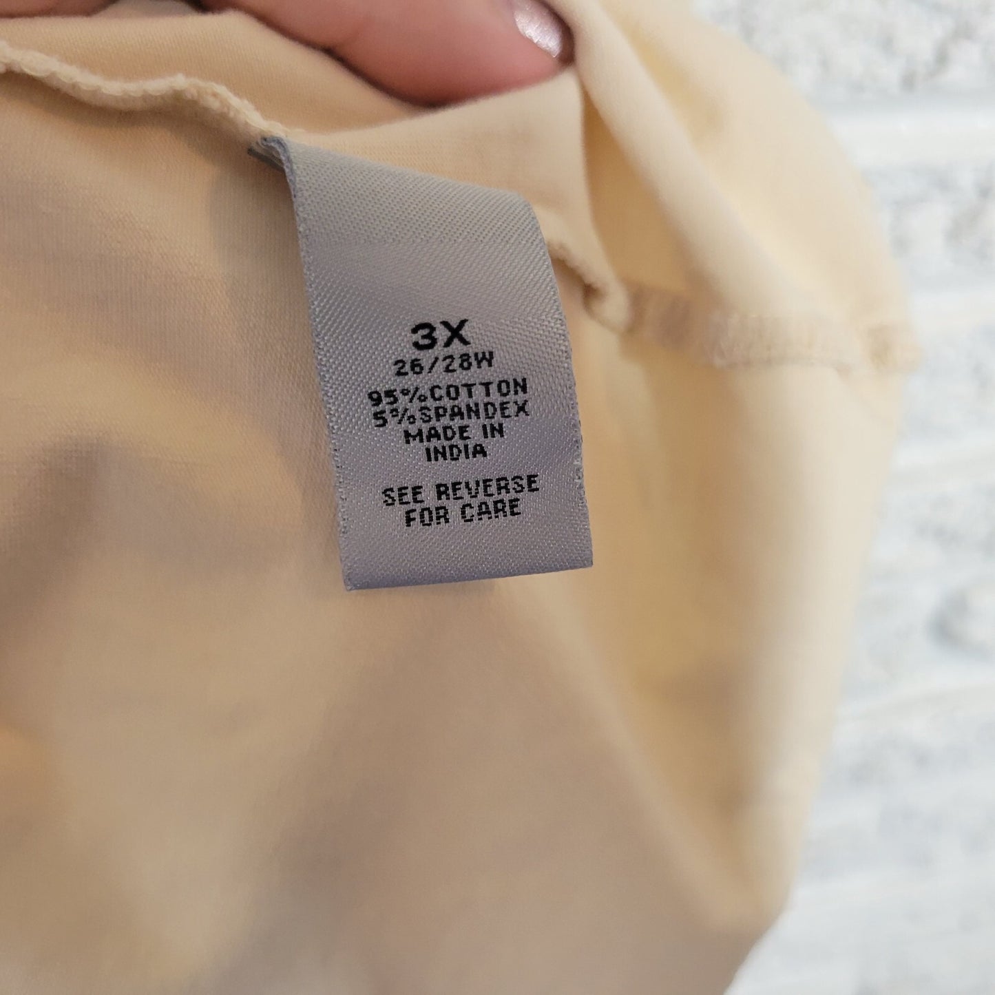 Catherines Liz Me Womens Top 3X Plus Sleeveless Beige Beaded Cotton Blend Career