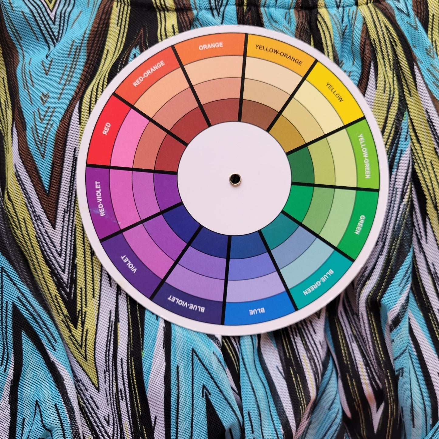 Catherines Womens Top 2X Plus Tunic Blue Zig Zag Sheer Tied Sleeve Poly Blend