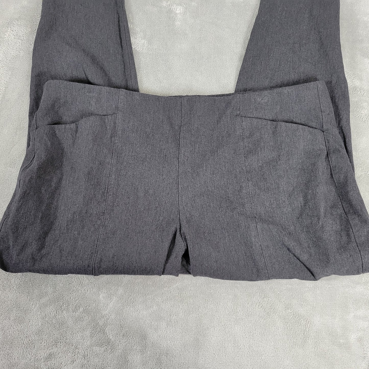 Old Navy Womens Pants 2X Plus Ankle Crop High Rise Gray Pull On Zip Hem Skinny