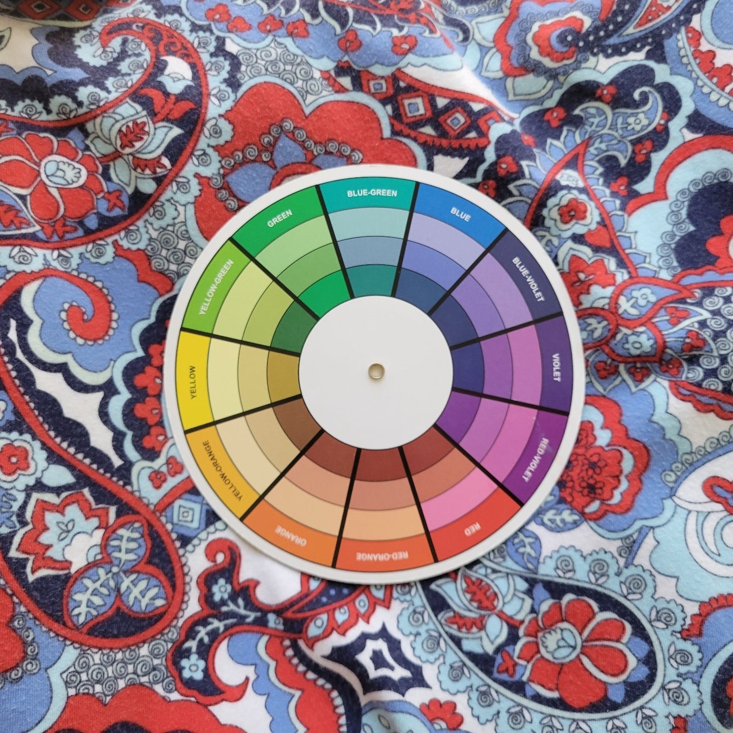 Talbots Womens Top 3X Plus Tee 3/4 Sleeve Blue Red Paisley Cotton Blend Casual