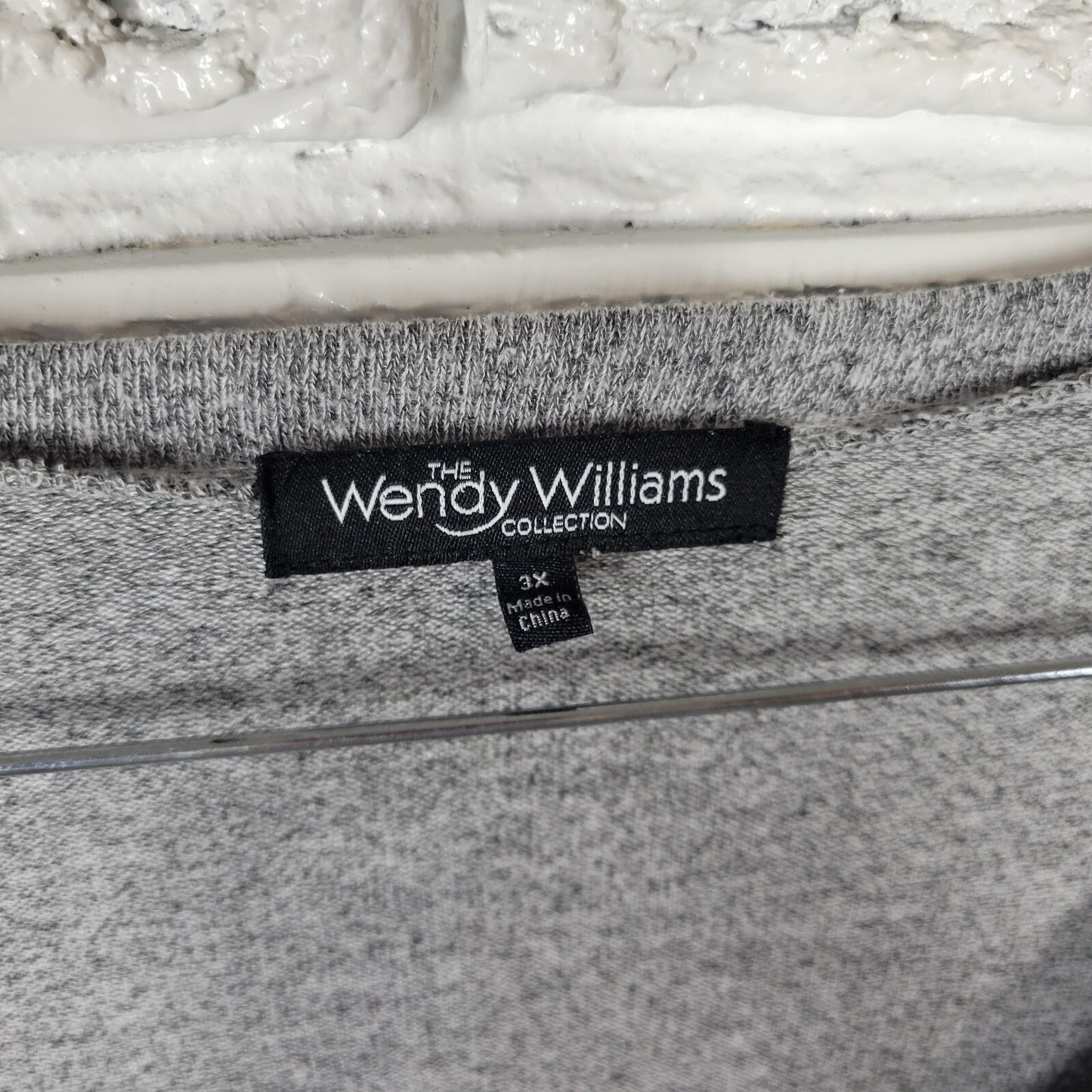 Wendy Williams Womens Sweatshirt 3X Plus Pajama Gray Sunday Lightweight Lounge