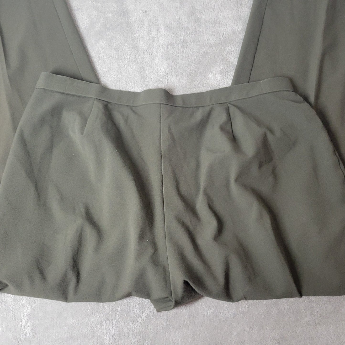 JM Collection Womens Pants 20 Plus Straight Leg Green Poly Blend Zip Fly Career