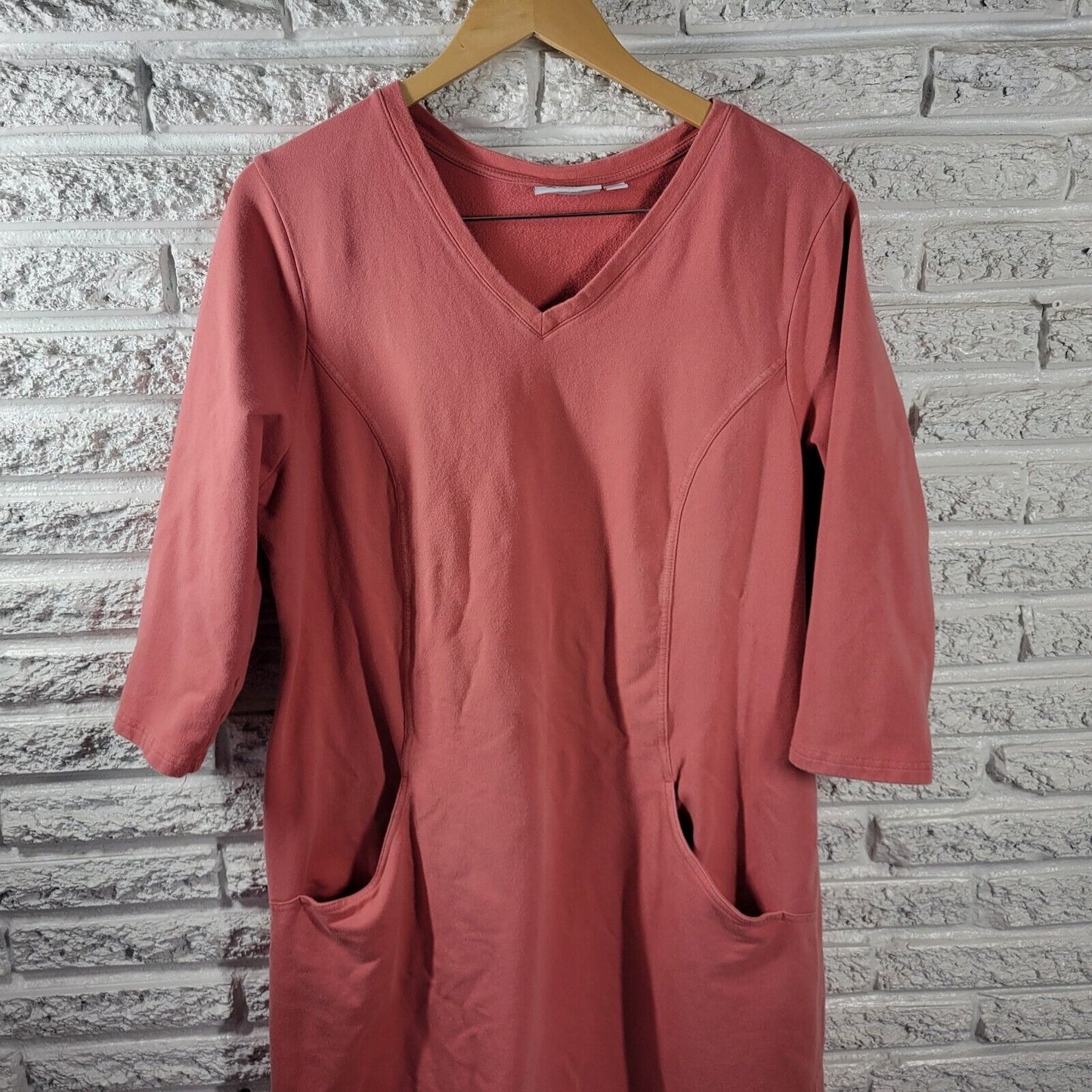 Denim Co Womens Dress Extra Large Mini Sweatshirt Coverup Pockets Orange Comfy