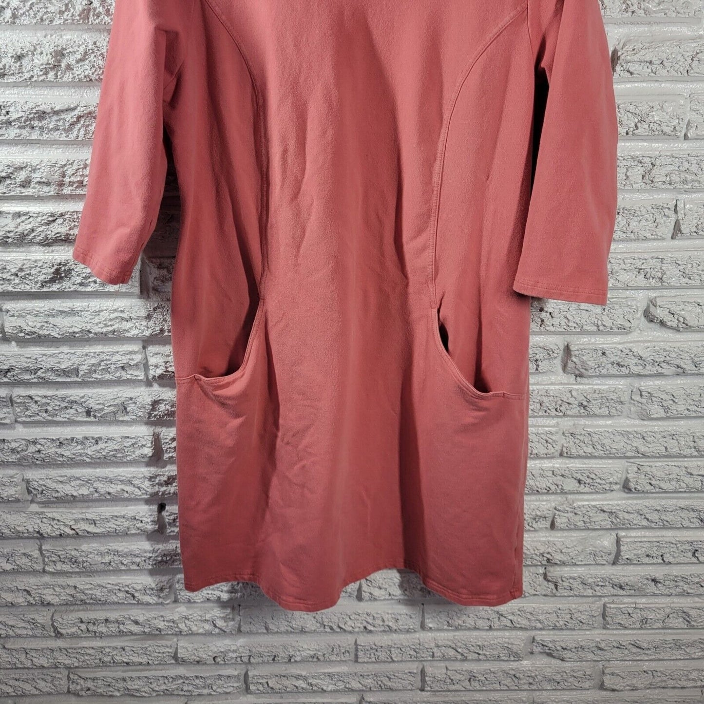 Denim Co Womens Dress Extra Large Mini Sweatshirt Coverup Pockets Orange Comfy