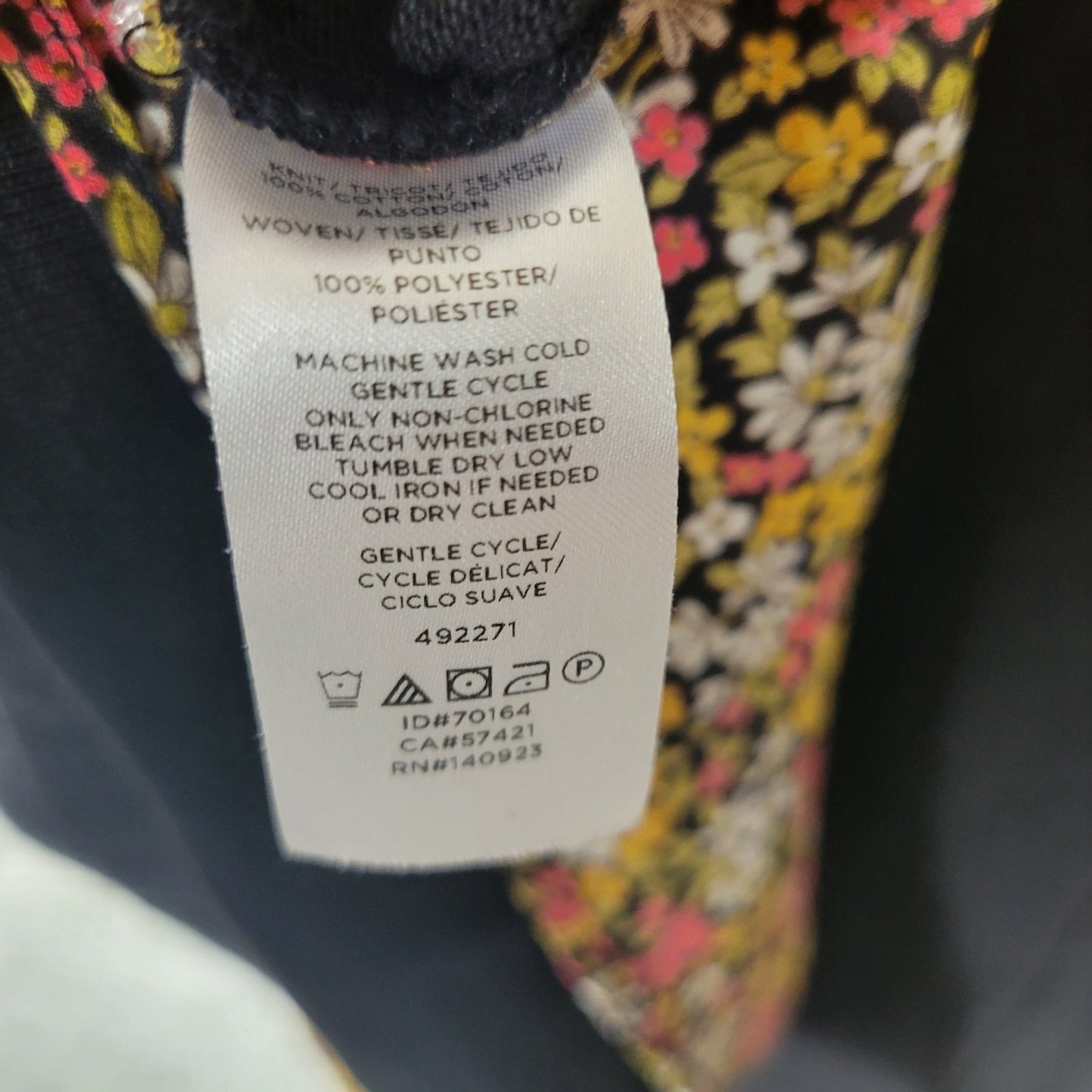 Loft Womens Top 20 22 Plus Long Sleeve Split Back Floral Chiffon Black Cotton