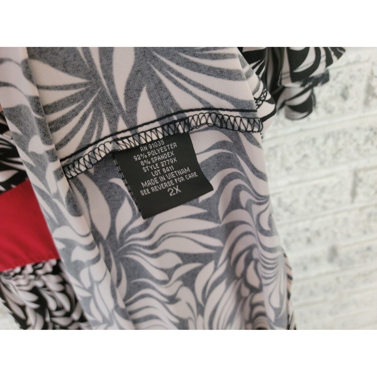 Marianne Womens Dress 2X Plus Midi Fit Flare Batwing Sleeve Black Floral Sash